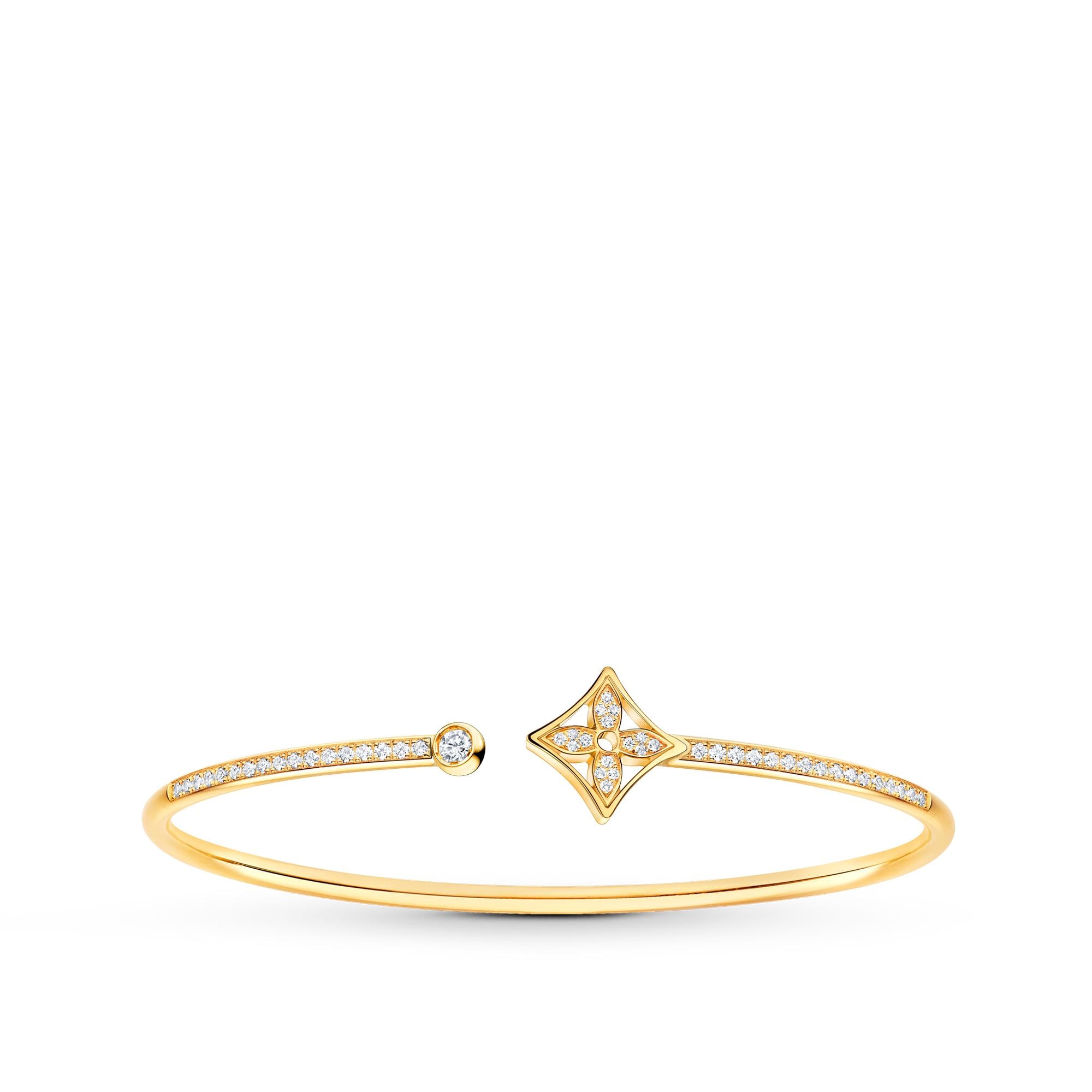 Idylle Blossom Twist Bracelet, Yellow Gold And Diamonds  in Perhiasan