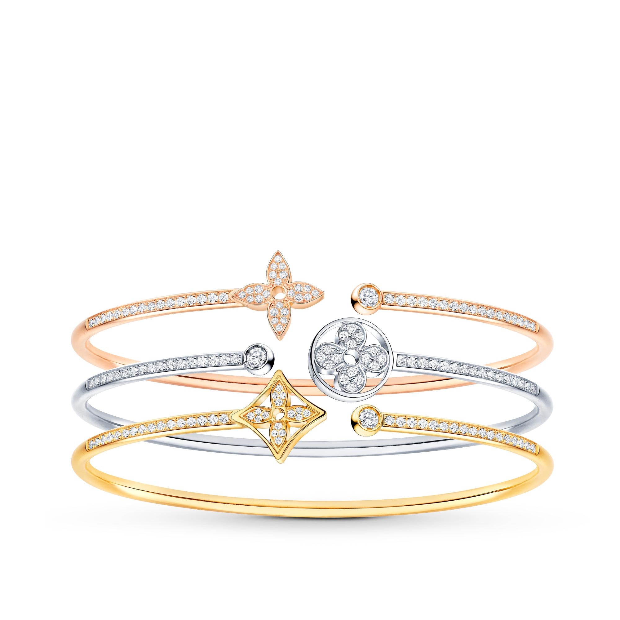 Idylle Blossom Twist Bracelet, Yellow Gold And Diamonds  in Perhiasan