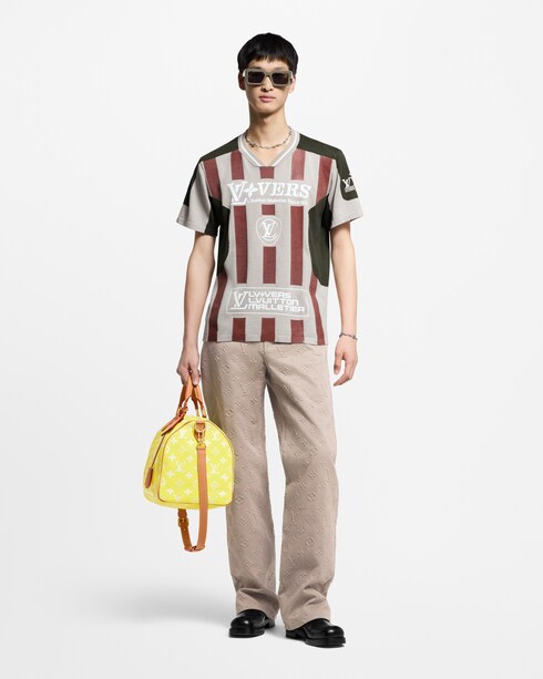 Intarsia Short-Sleeved V-Neck Top in Men's Ready-to-Wear All Ready-to-Wear collections by Louis Vuitton