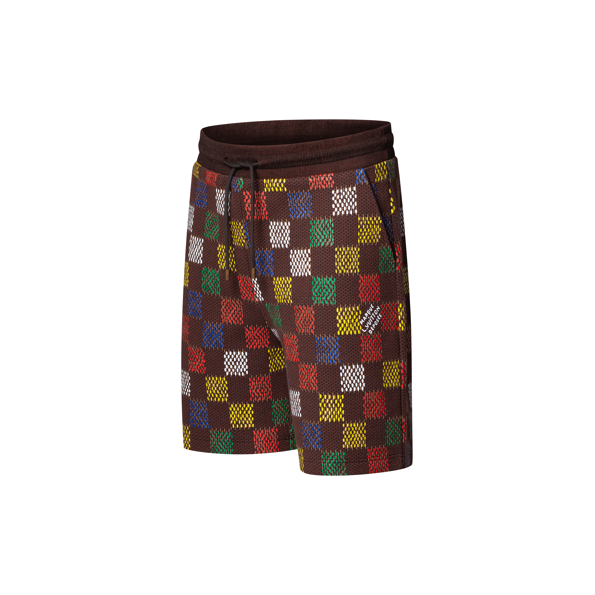 Jacquard Damier Cotton Jersey Shorts  in Pria