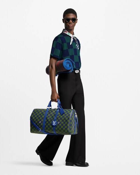 ジャカードダミエ ショートスリーブコットンクルーネック メンズ ウェア(洋服)