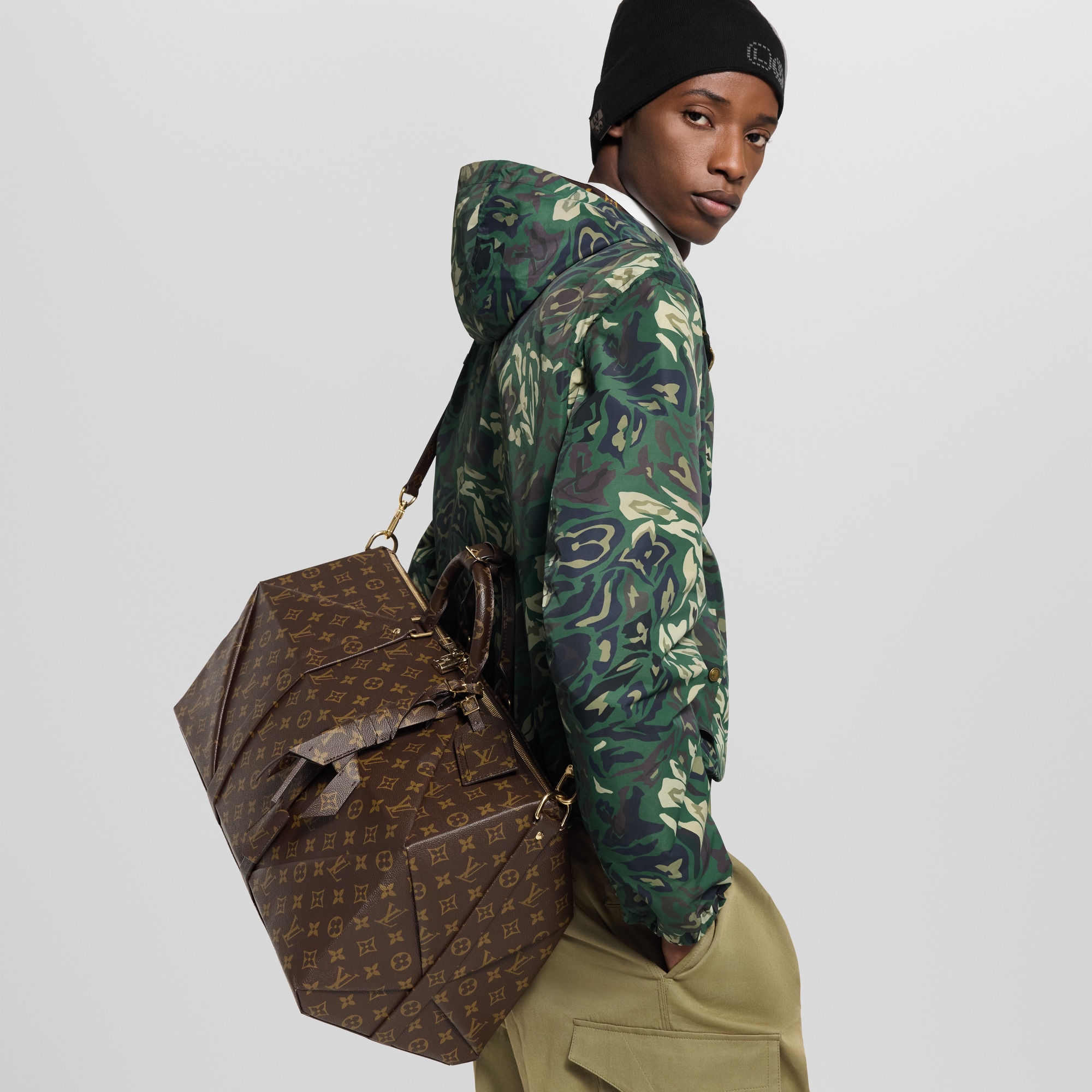 Keepall 50 Autres Cuirs Monogram in Pria