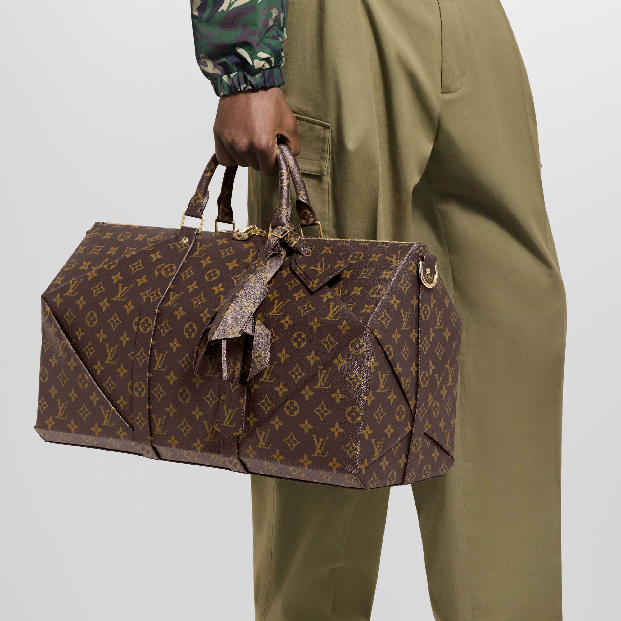 Keepall 50 Autres Cuirs Monogram in Pria