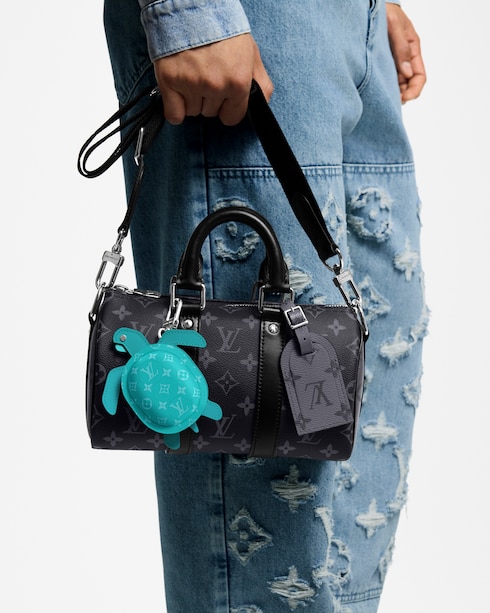 Keepall Bandoulière 25 Monogram Eclipse Canvas in Men's Bags All Bags for Men collections by Louis Vuitton