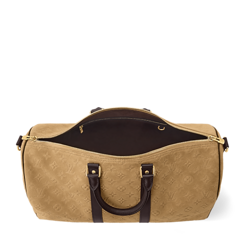 Keepall Bandoulière 45 Monogram Suede in Trunks, Travel and Home's Travel Bags and Rolling Luggage Tas Travel collections by Louis Vuitton (Perbesar produk)