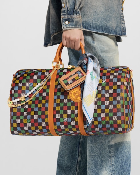 Keepall Bandoulière 50 Damier Ebène 帆布 in 時尚包包及小型皮件's 男士時尚包包 LV Icons collections by Louis Vuitton