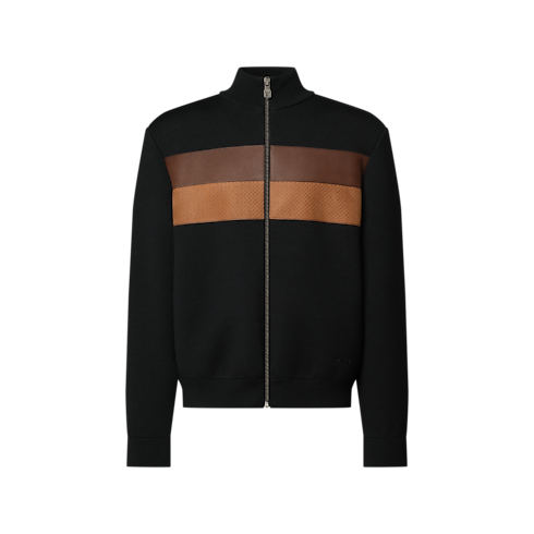 Knit Blouson With Leather Bands in Men's Ready-to-Wear All Ready-to-Wear collections by Louis Vuitton (Product zoom)