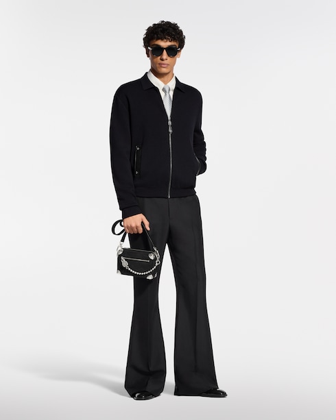 의류 아우터 & 코트 니트 블루종 위드 레더 디테일 | 루이비통 공식 온라인 스토어®