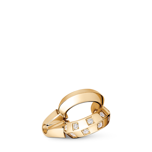 Le Damier de Louis Vuitton Double Earcuff, Yellow Gold and Diamonds in Jewelry's Categories Earrings collections by Louis Vuitton (Product zoom)