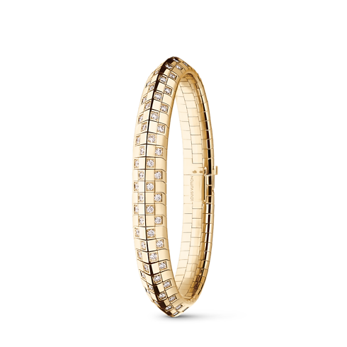 Le Damier de Louis Vuitton Double Row Bracelet, Yellow Gold and Diamonds in Perhiasan's Kategori Gelang collections by Louis Vuitton (Perbesar produk)