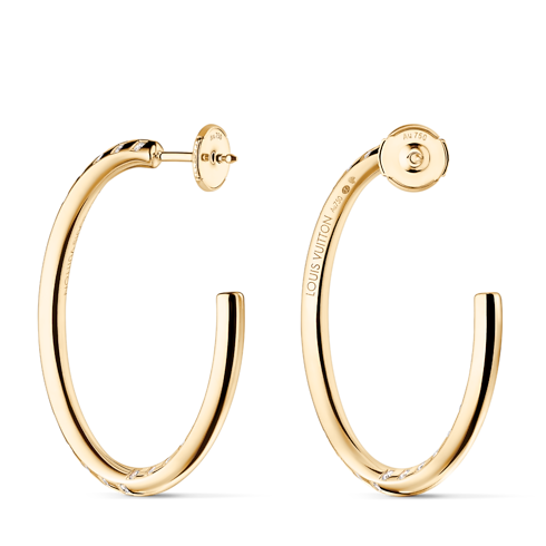 Le Damier de Louis Vuitton Large Hoops, Yellow Gold and Diamonds in Jewelry's Categories Earrings collections by Louis Vuitton (Product zoom)