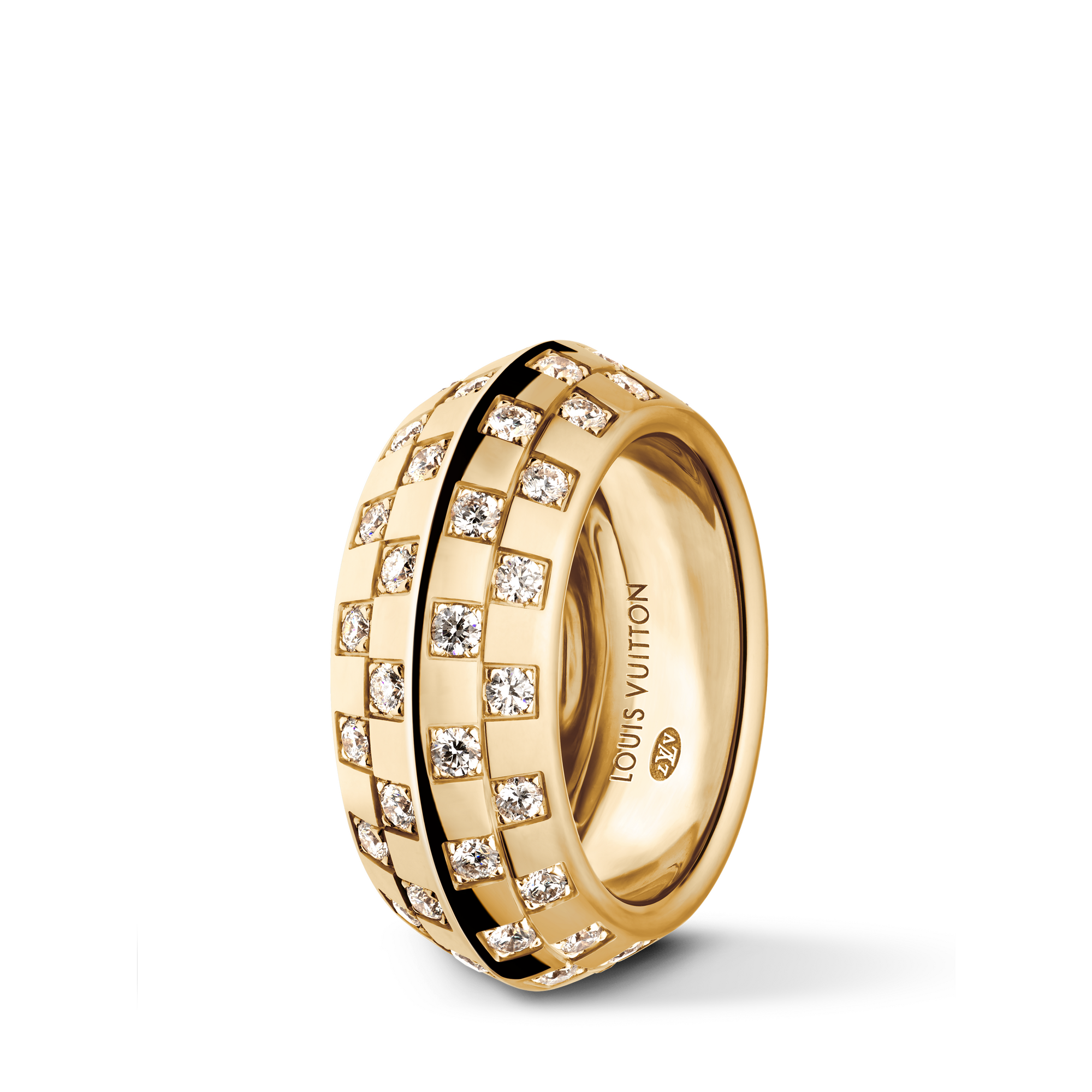 Le Damier de Louis Vuitton Ring, Yellow Gold and Diamonds  in Perhiasan
