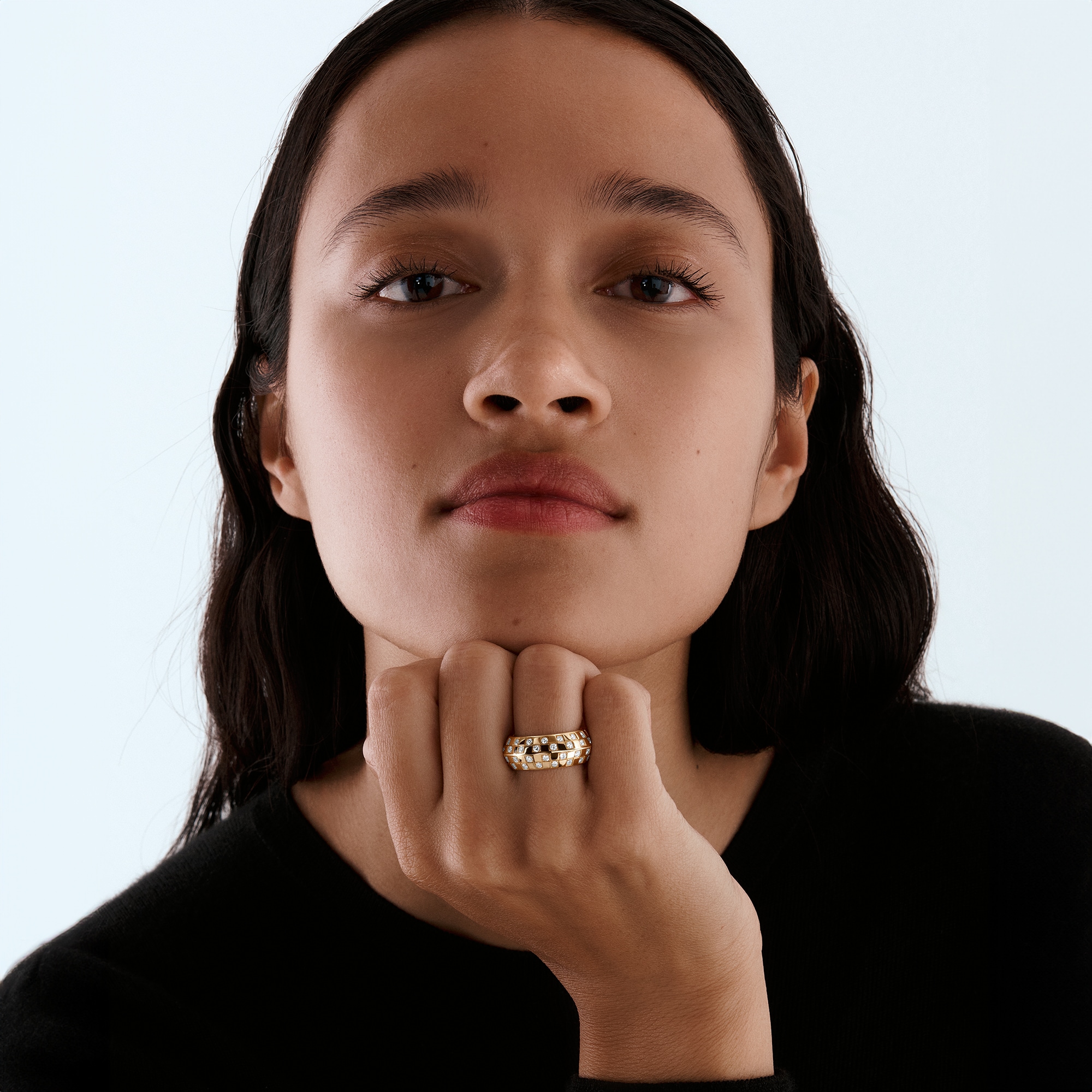 Le Damier de Louis Vuitton Ring, Yellow Gold and Diamonds  in Perhiasan