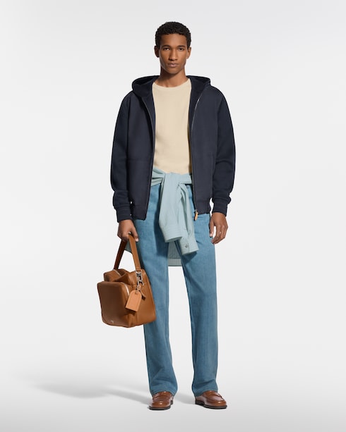 Leather Mix Hooded Blouson in Men's Ready-to-Wear Outerwear and Coats collections by Louis Vuitton