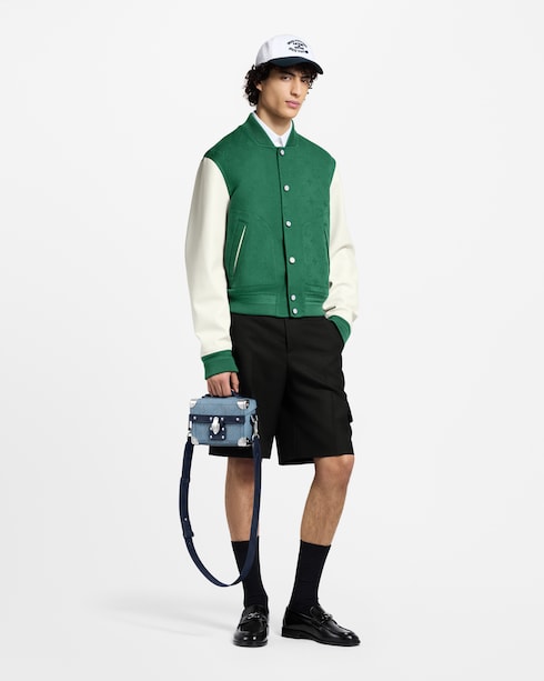 レザーミックス モノグラム バーシティジャケット メンズ ウェア(洋服)