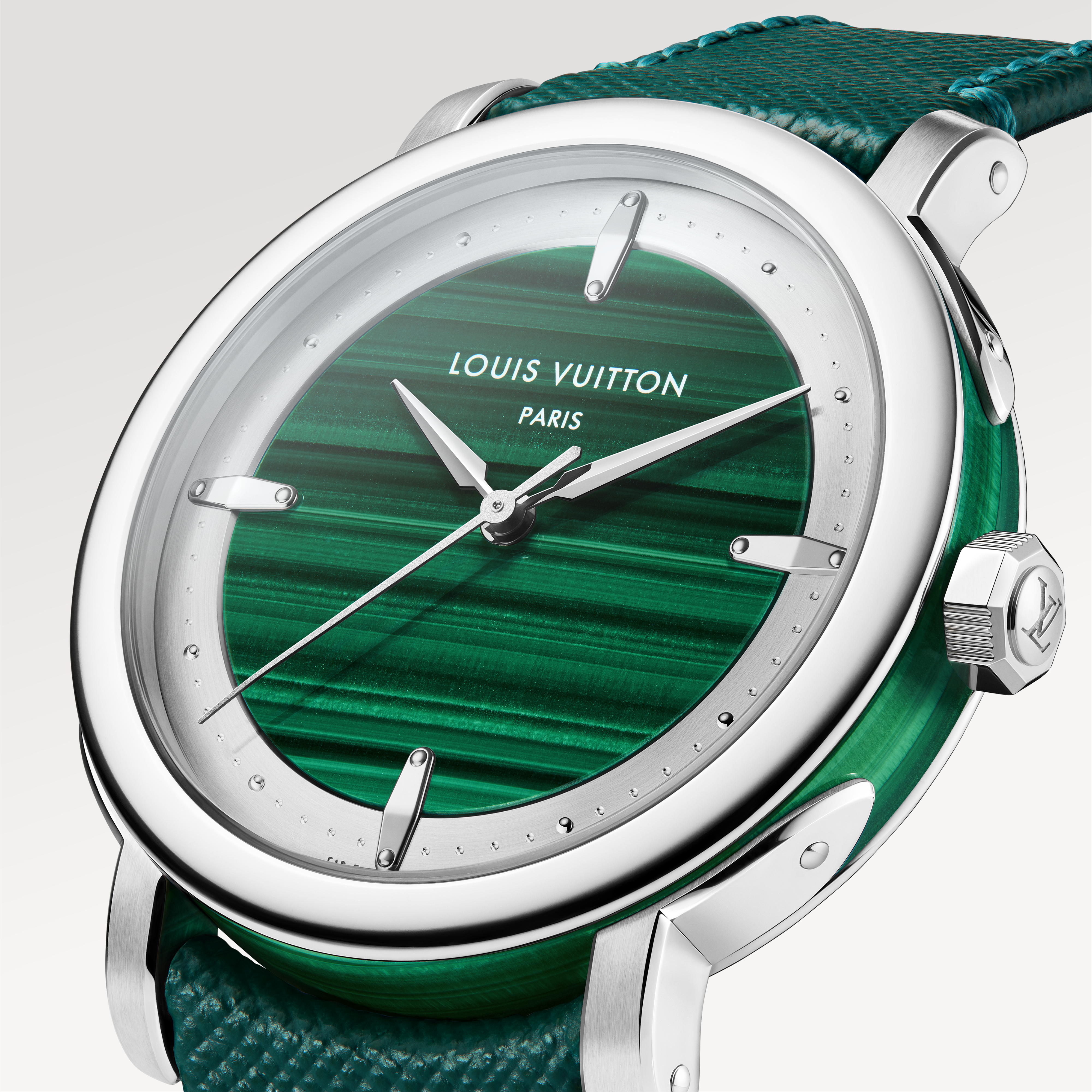 Louis Vuitton Escale, Automatic, 40mm, Platinum and malachite  in Watches