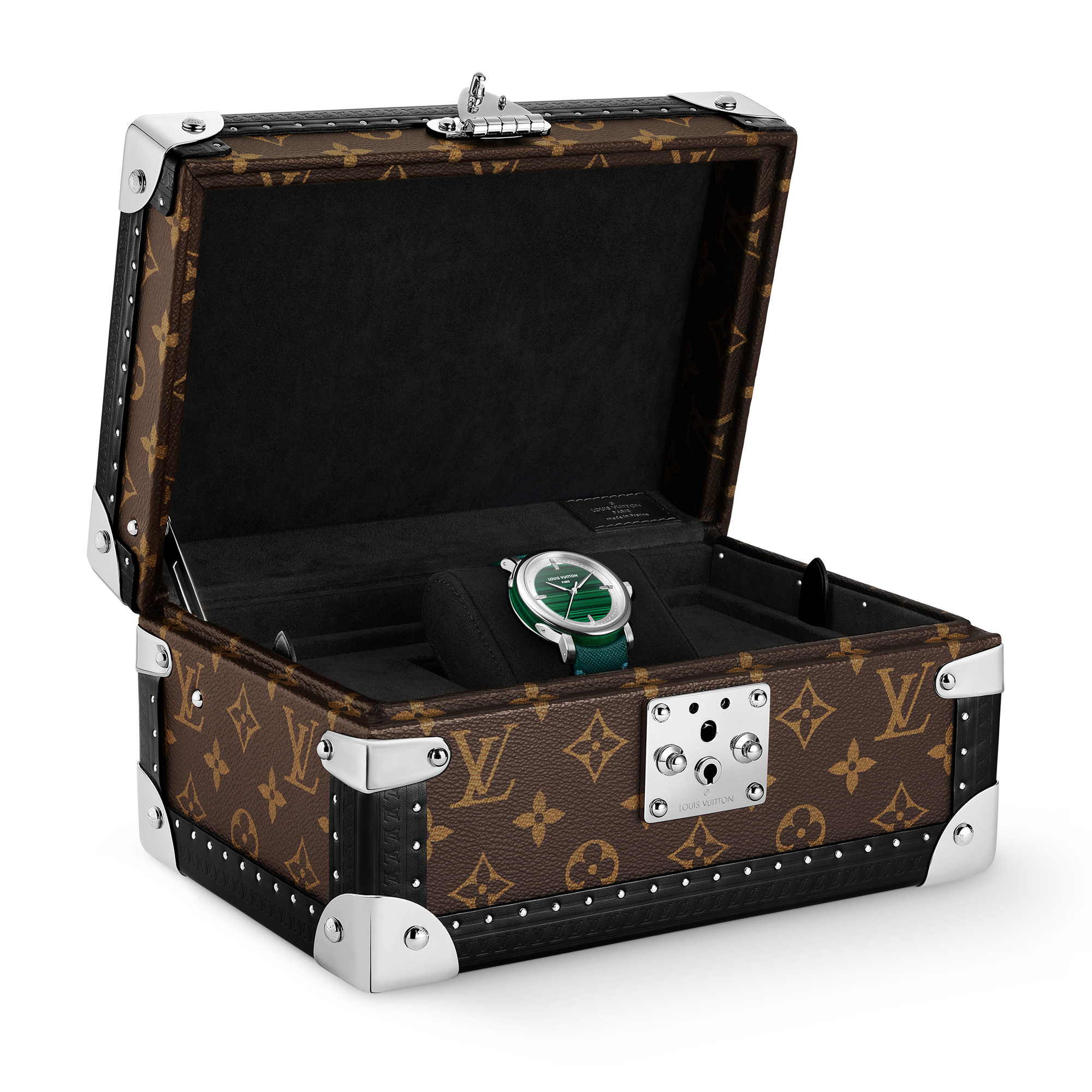 Louis Vuitton Escale, Automatic, 40mm, Platinum dan Malachite  in Jam Tangan