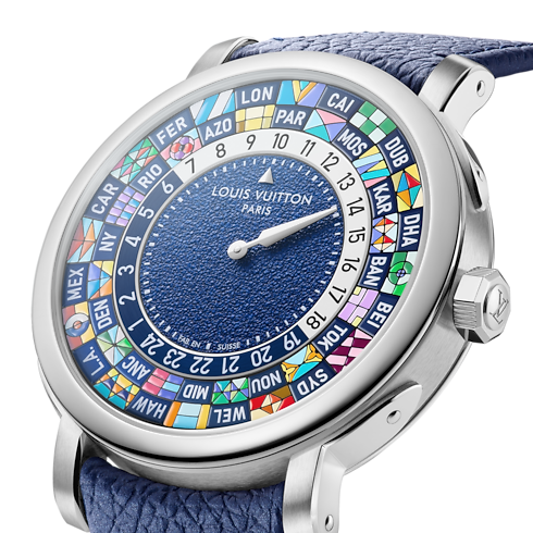 Louis Vuitton Escale Worldtime, Automatic, 40mm, Platinum side view
