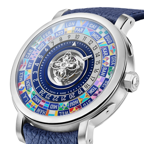 Louis Vuitton Escale Worldtime Flying Tourbillon, Automatic, 40mm, Platinum side view