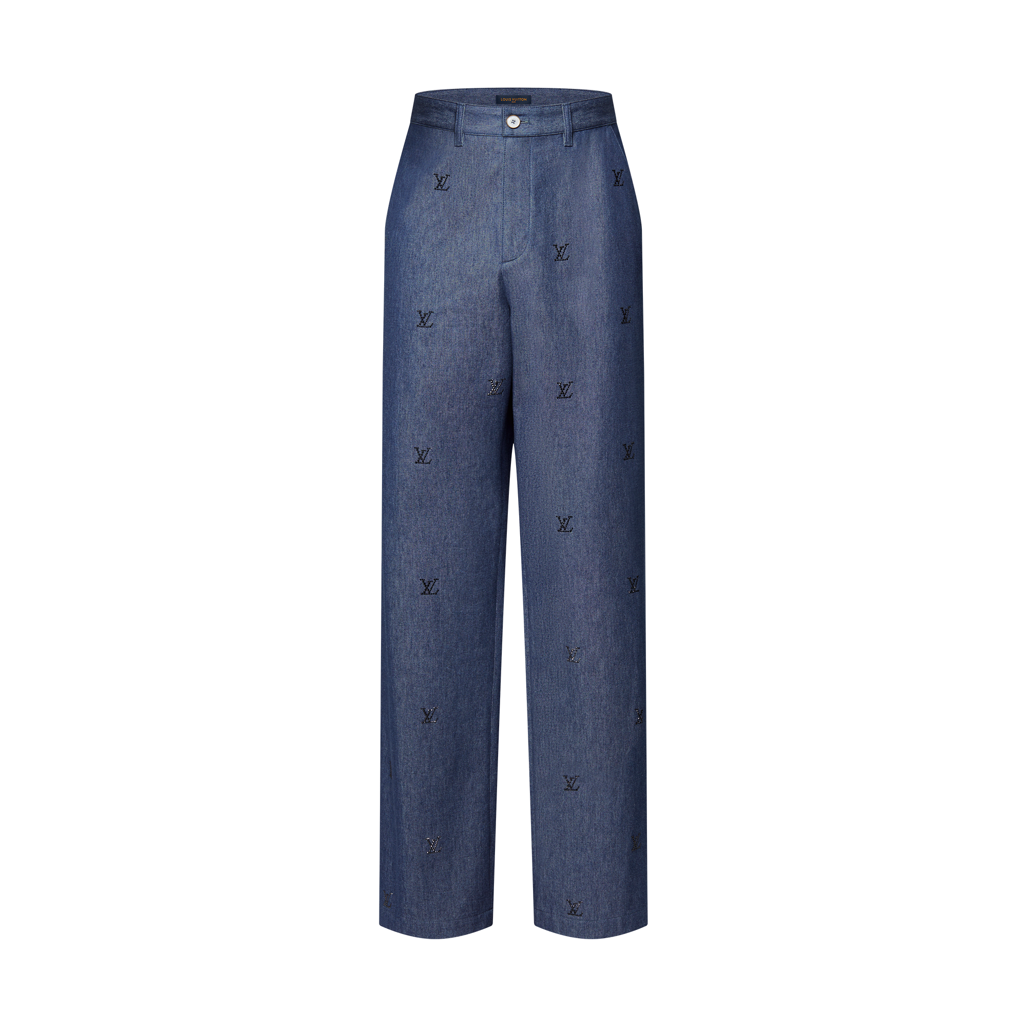 LV Blason Embellished Denim Pants  in Pria