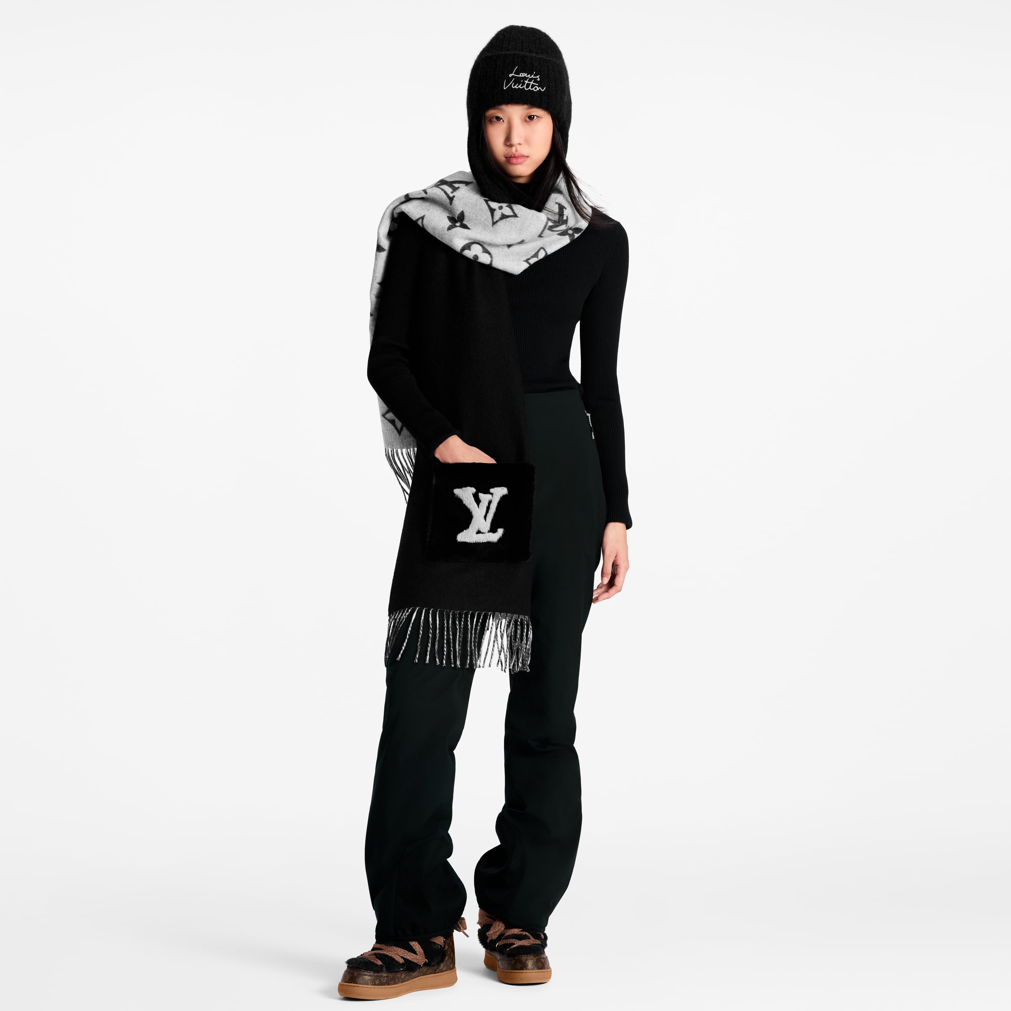 LV Blizzard Scarf S00 in Wanita