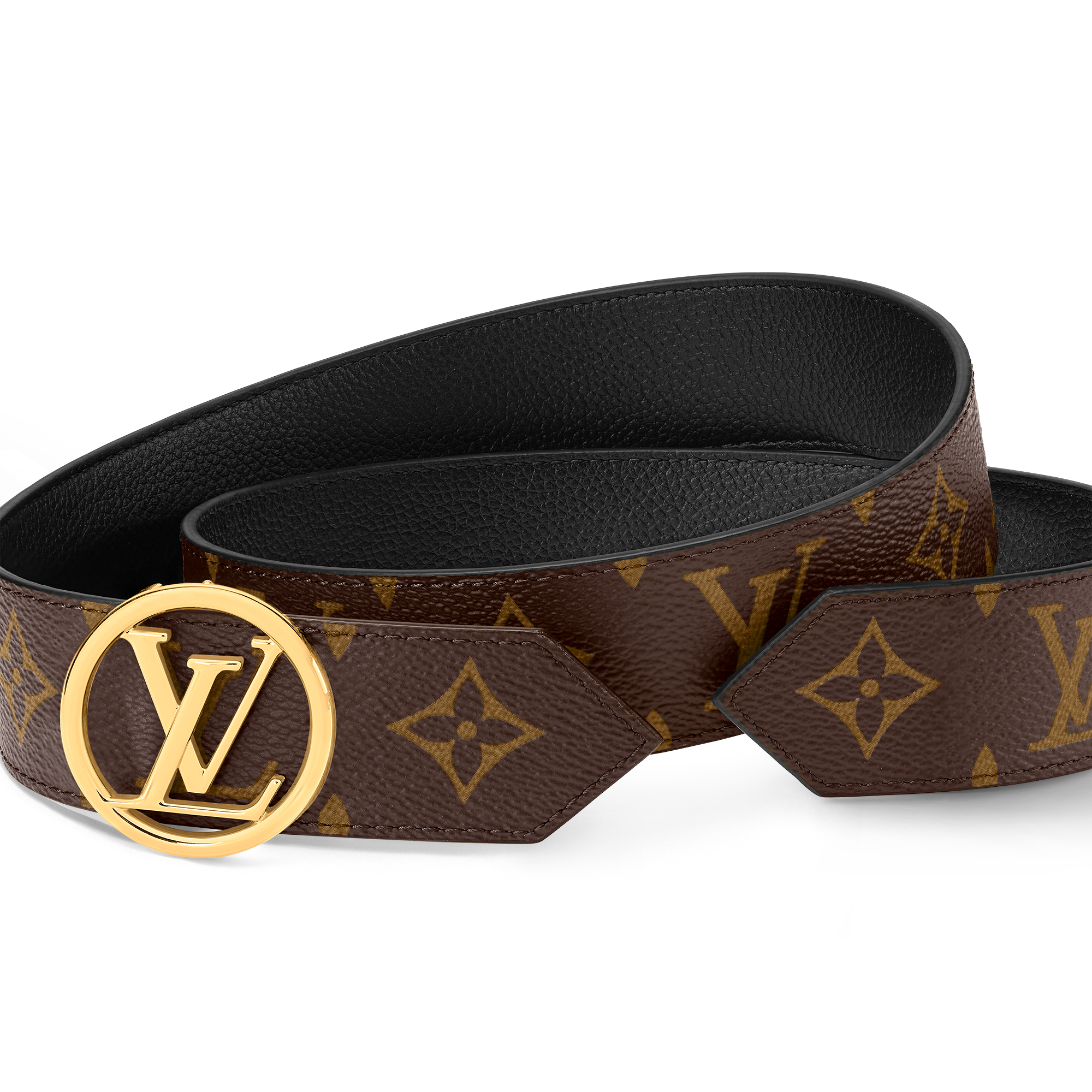LV Circle 35mm Reversible Belt Monogram in Wanita