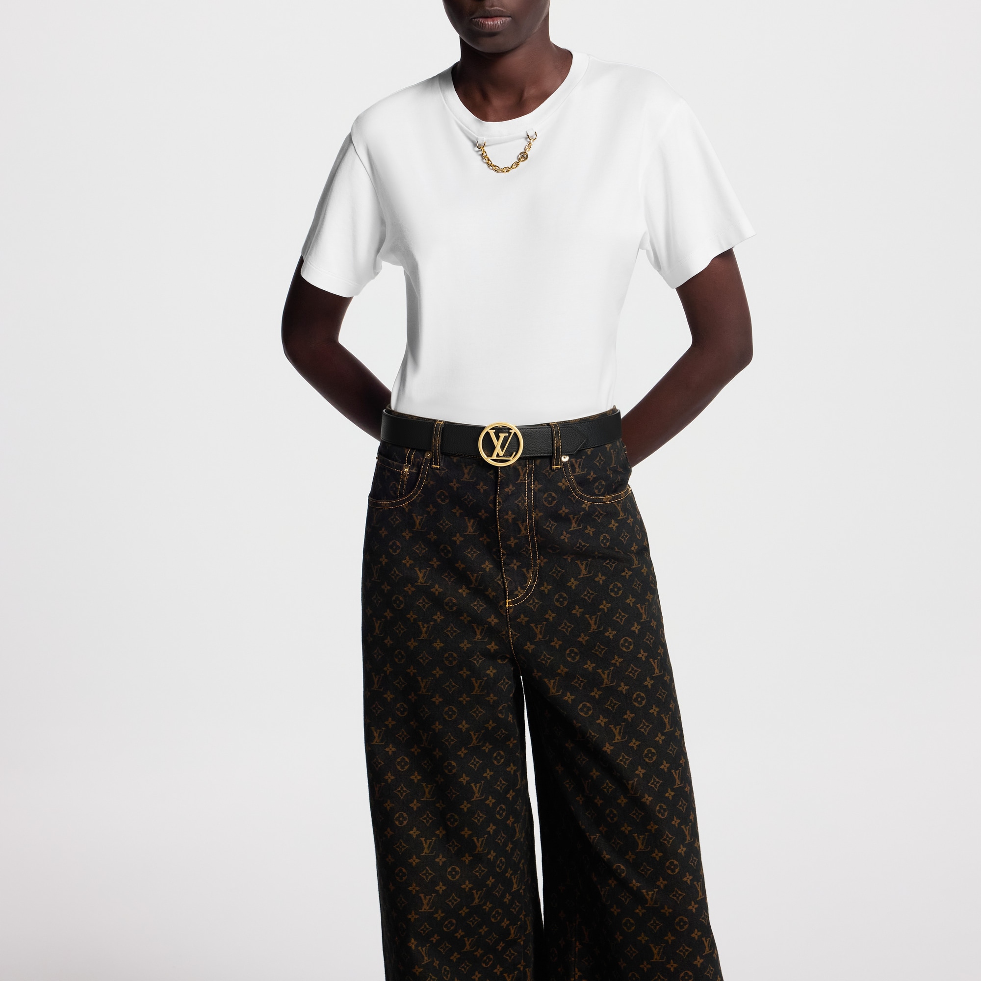 LV Circle 35mm Reversible Belt Monogram in Wanita