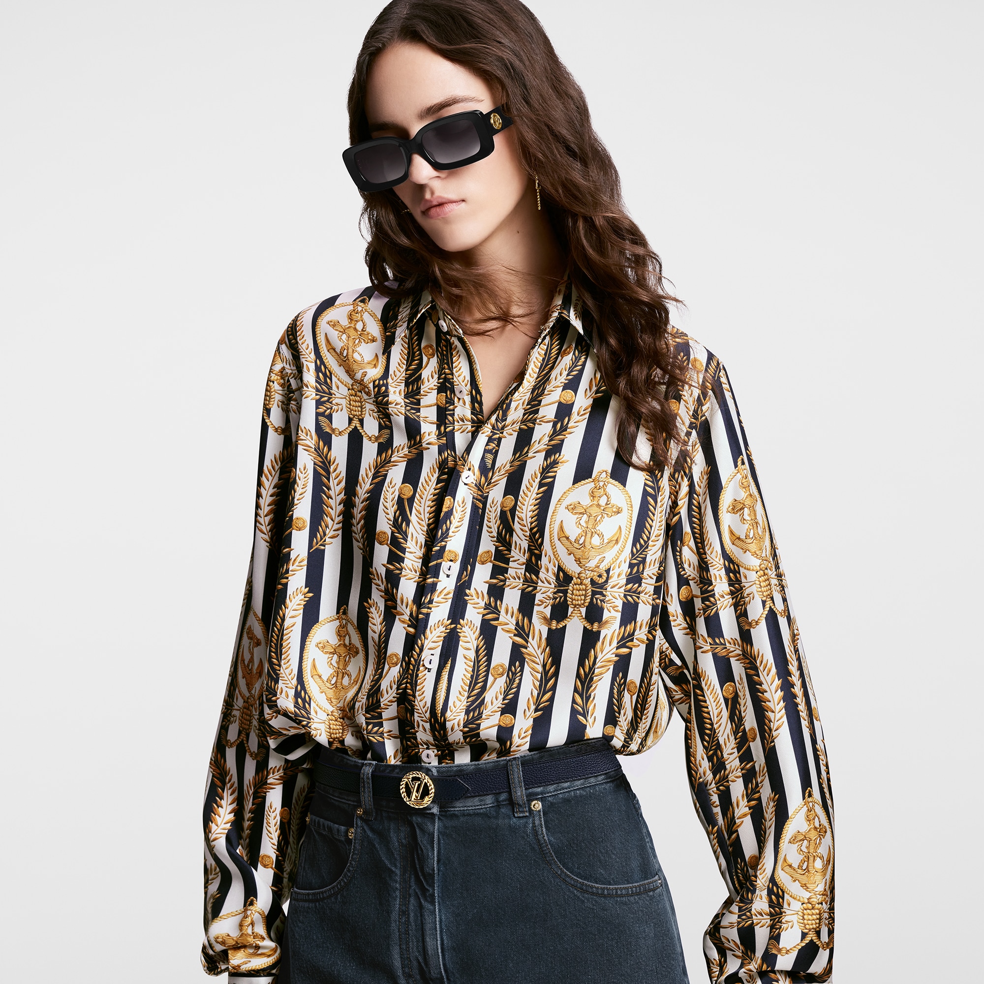 LV Circle Nautical 20mm Reversible Belt Monogram in Wanita