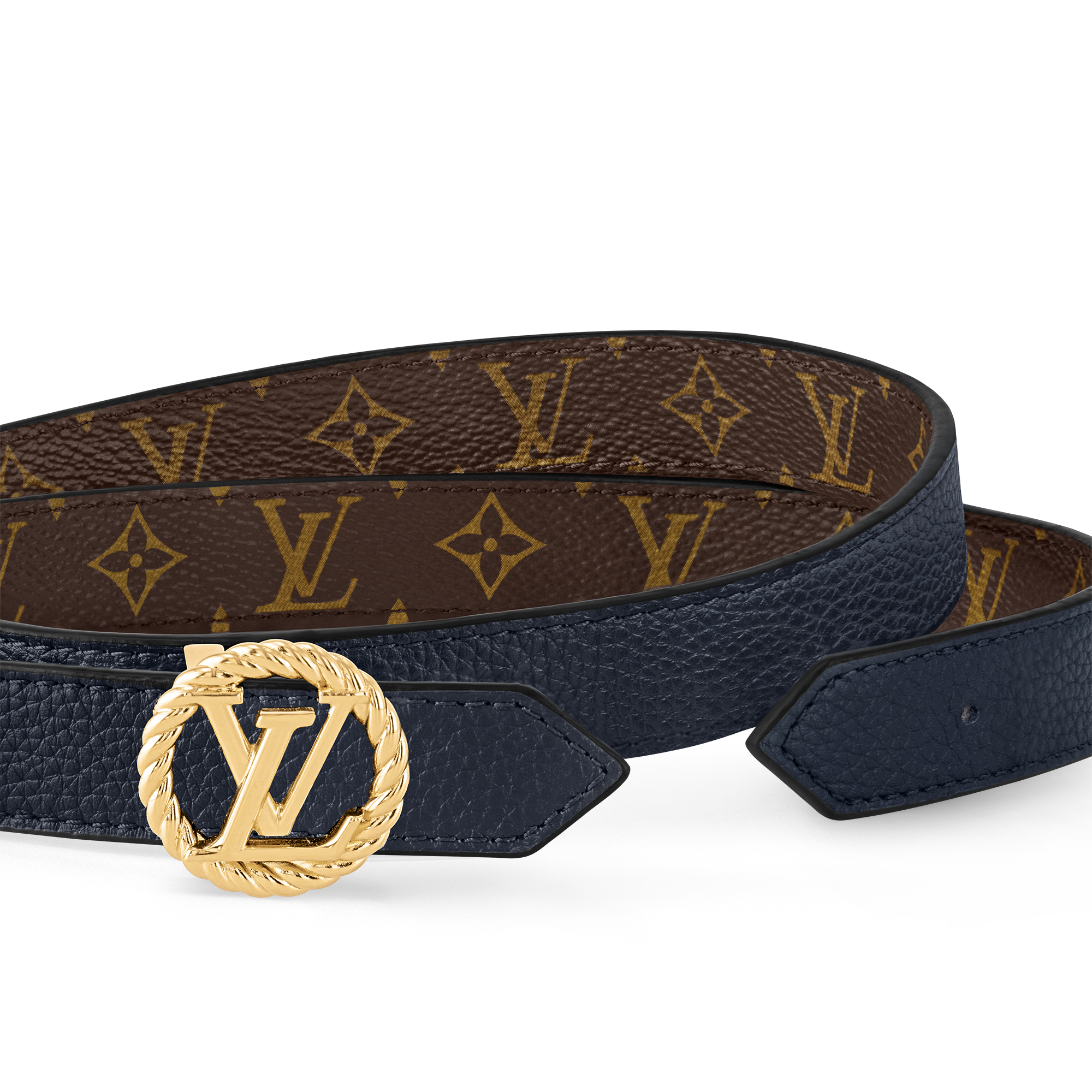 LV Circle Nautical 20mm Reversible Belt Monogram in Wanita