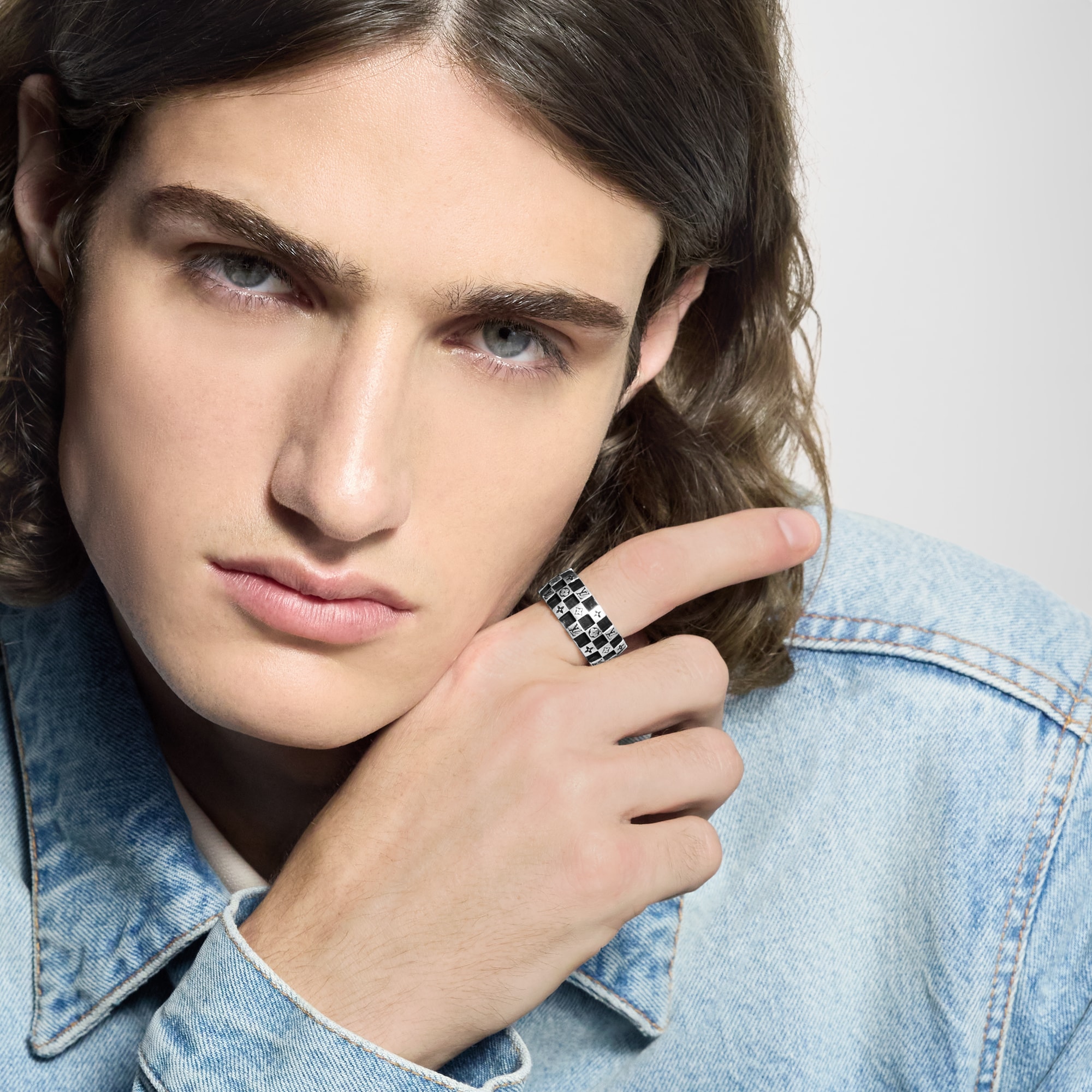 LV Damier Ring S00 in Pria