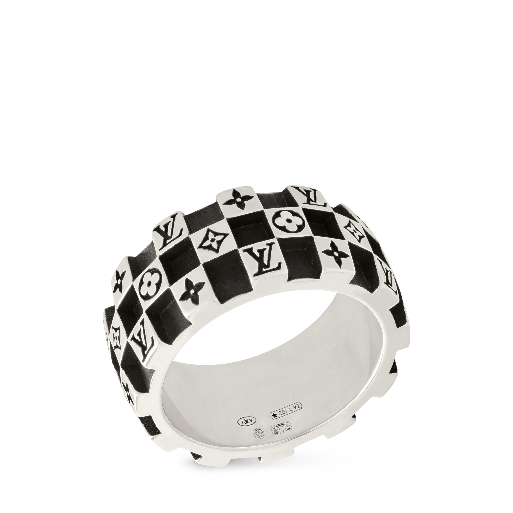 LV Damier Ring S00 in Pria