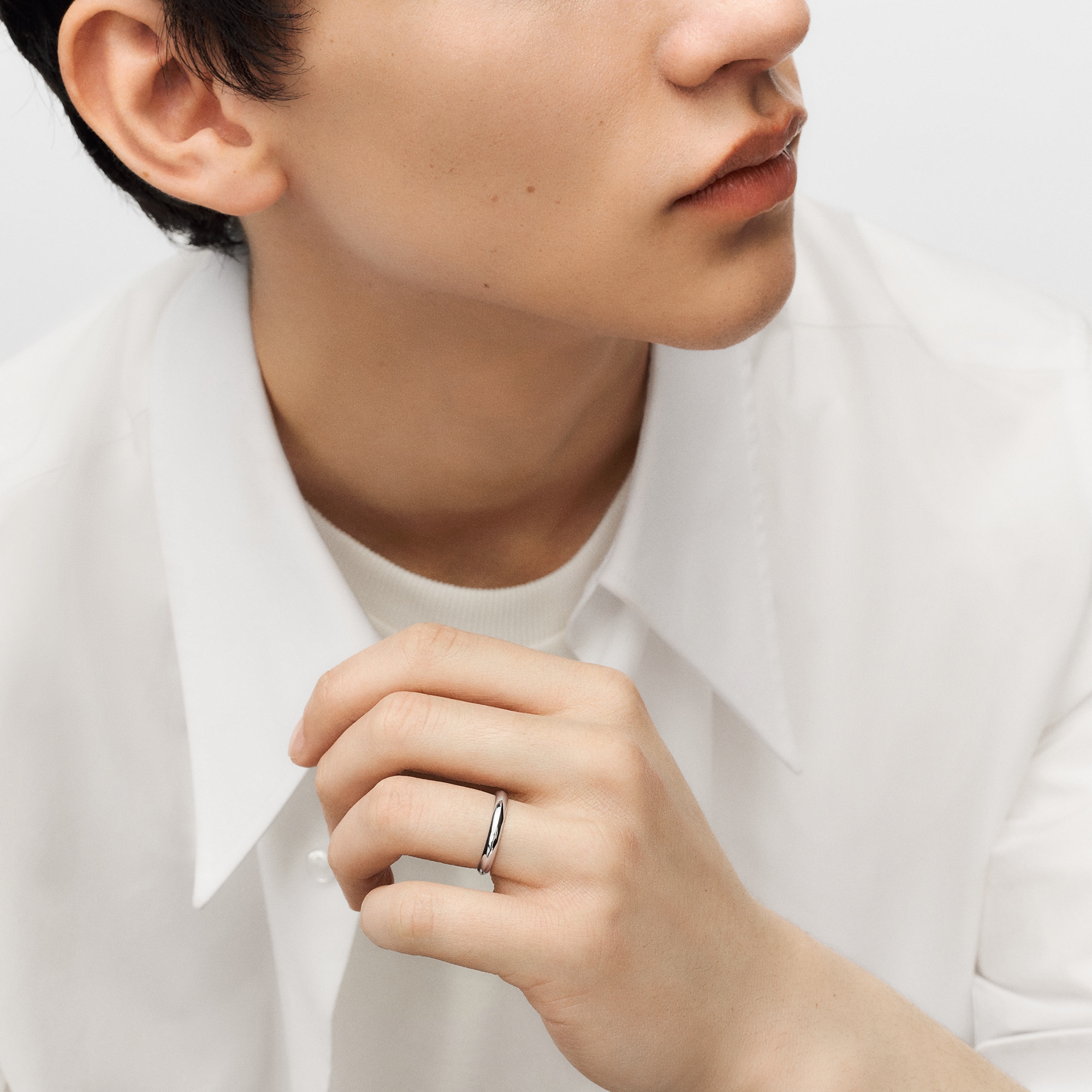 LV Diamonds 3mm Wedding Band, Platinum  in Perhiasan