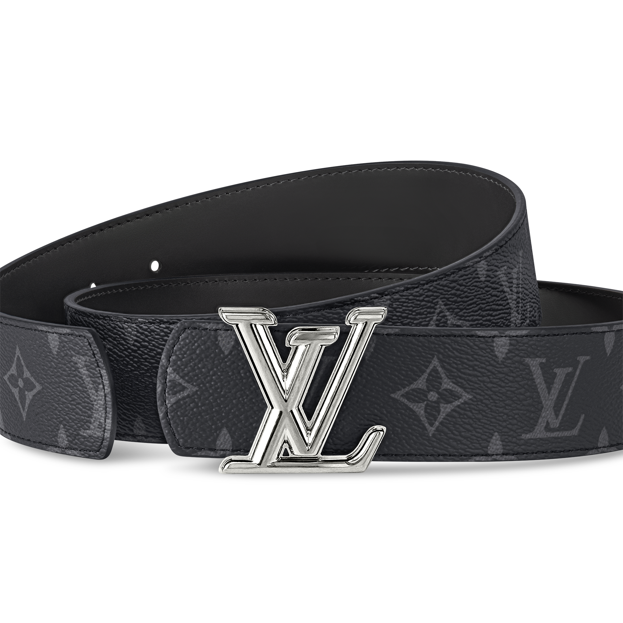 LV Dimension 40mm Reversible Belt Monogram Eclipse in Pria