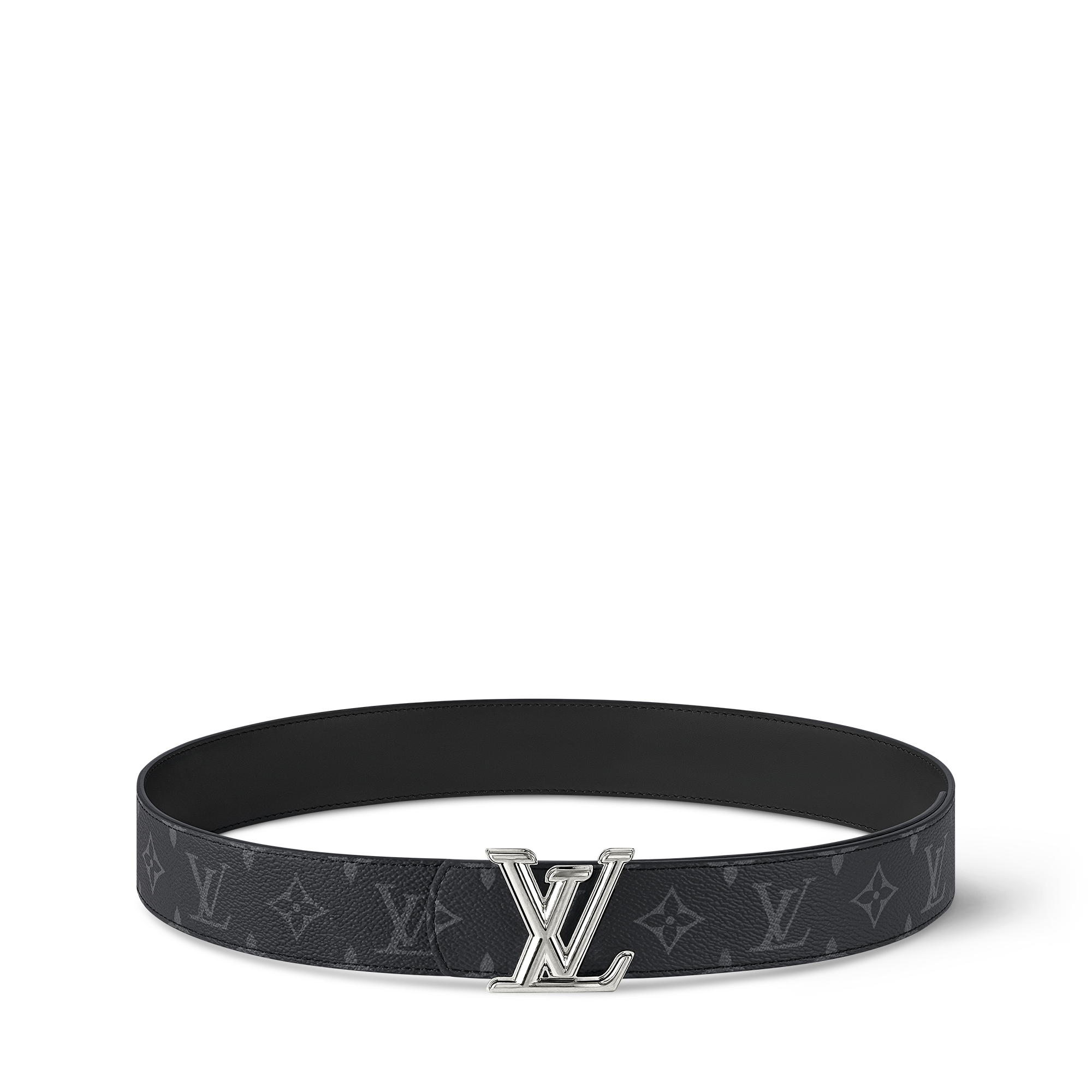 LV Dimension 40mm Reversible Belt Monogram Eclipse in Pria
