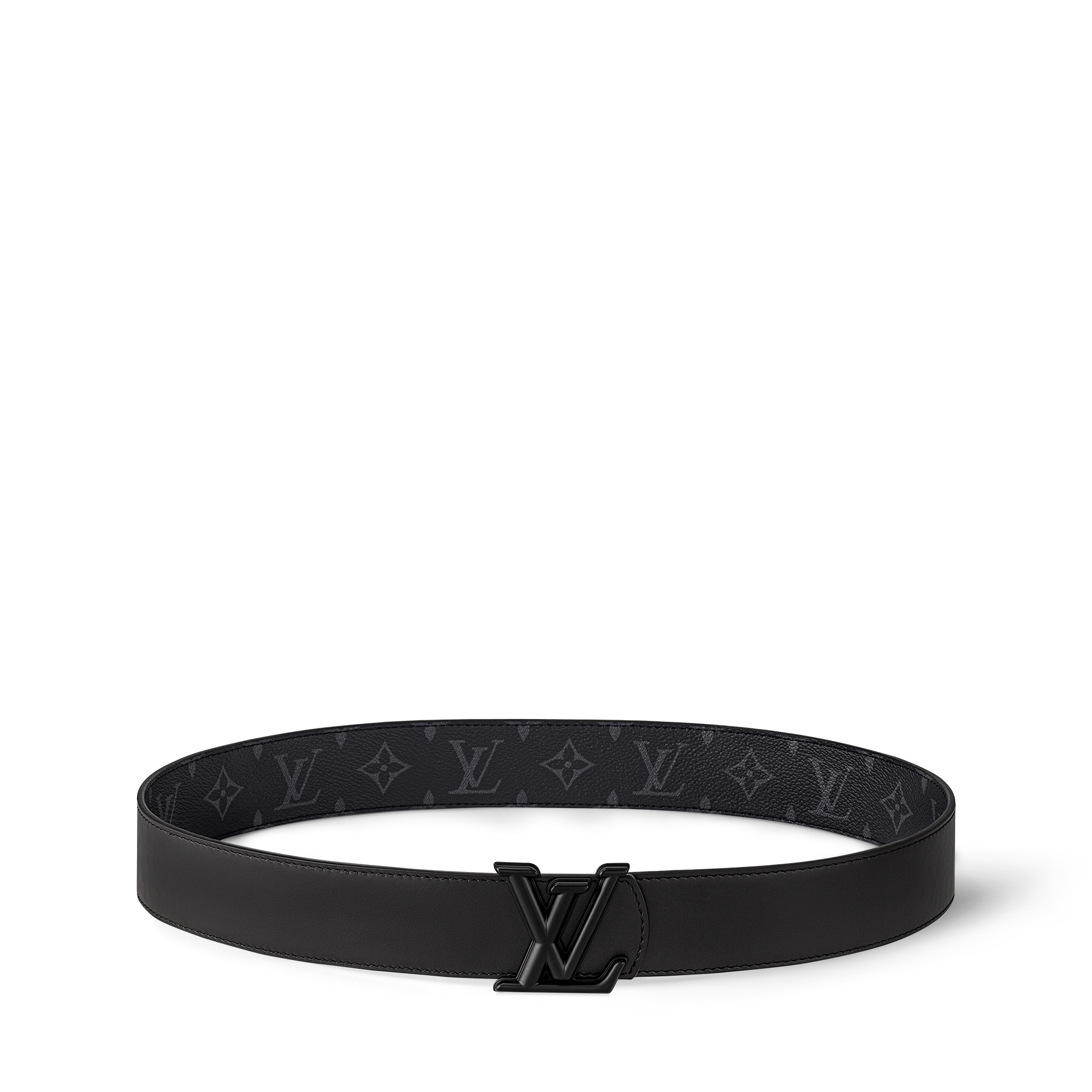 LV Dimension 40mm Reversible Belt Monogram Eclipse in Pria