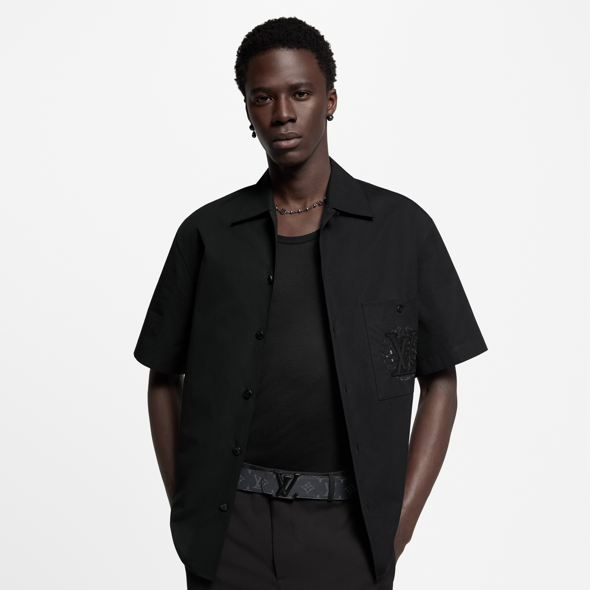 LV Dimension 40mm Reversible Belt Monogram Eclipse in Pria