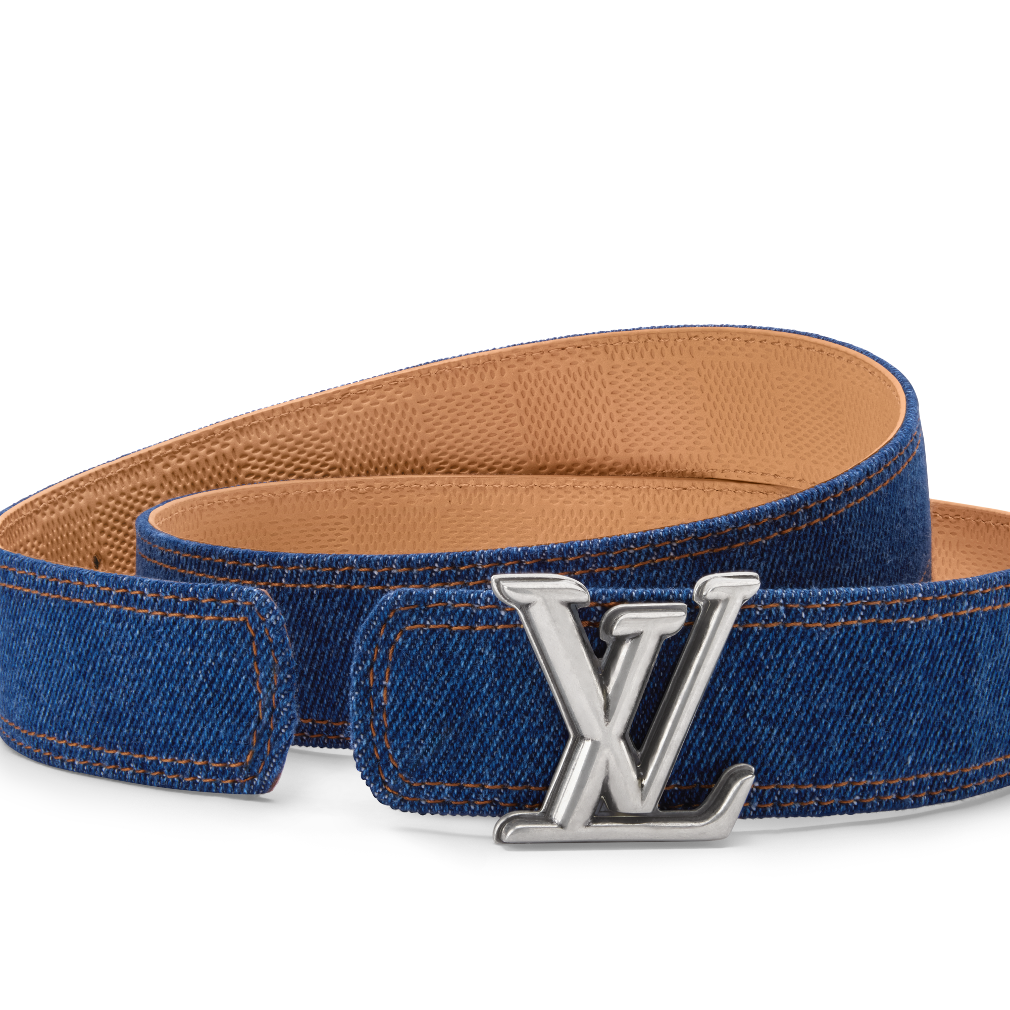 LV Dimension Denim 35mm Reversible Belt  in Pria