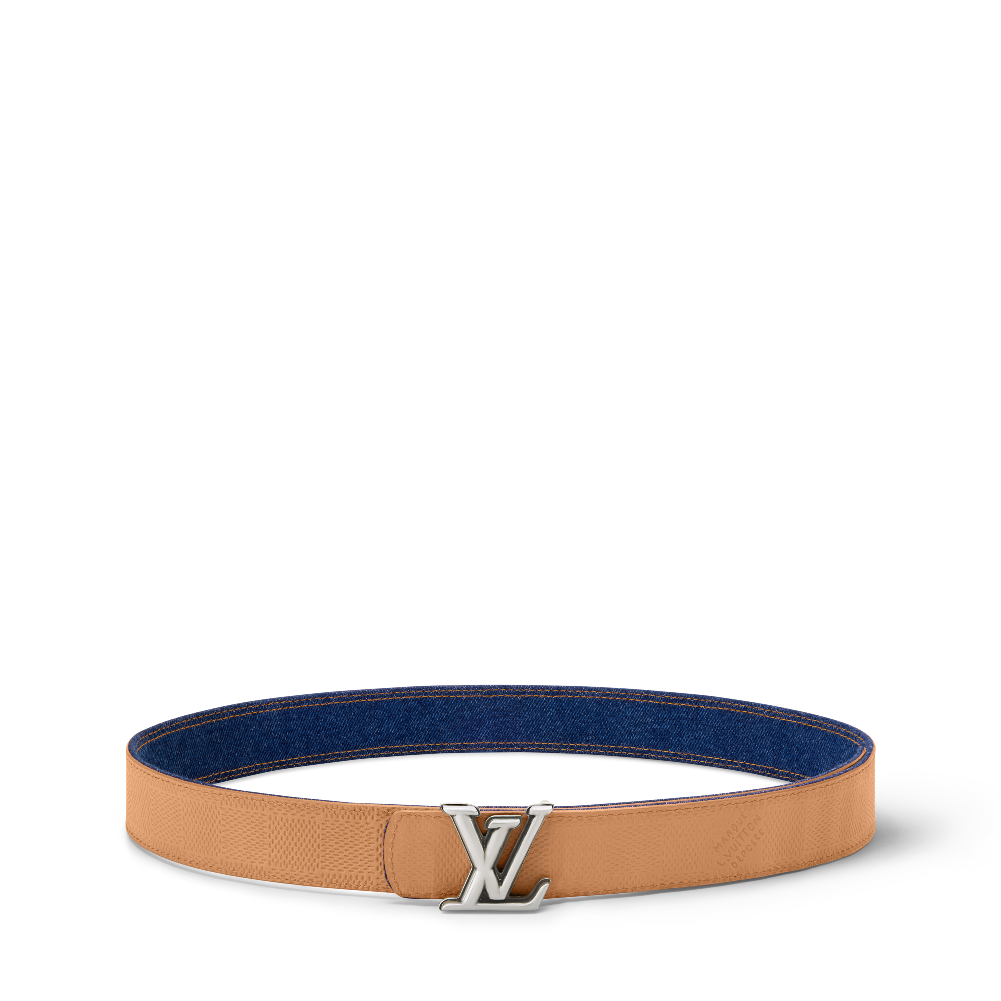 LV Dimension Denim 35mm Reversible Belt  in Pria