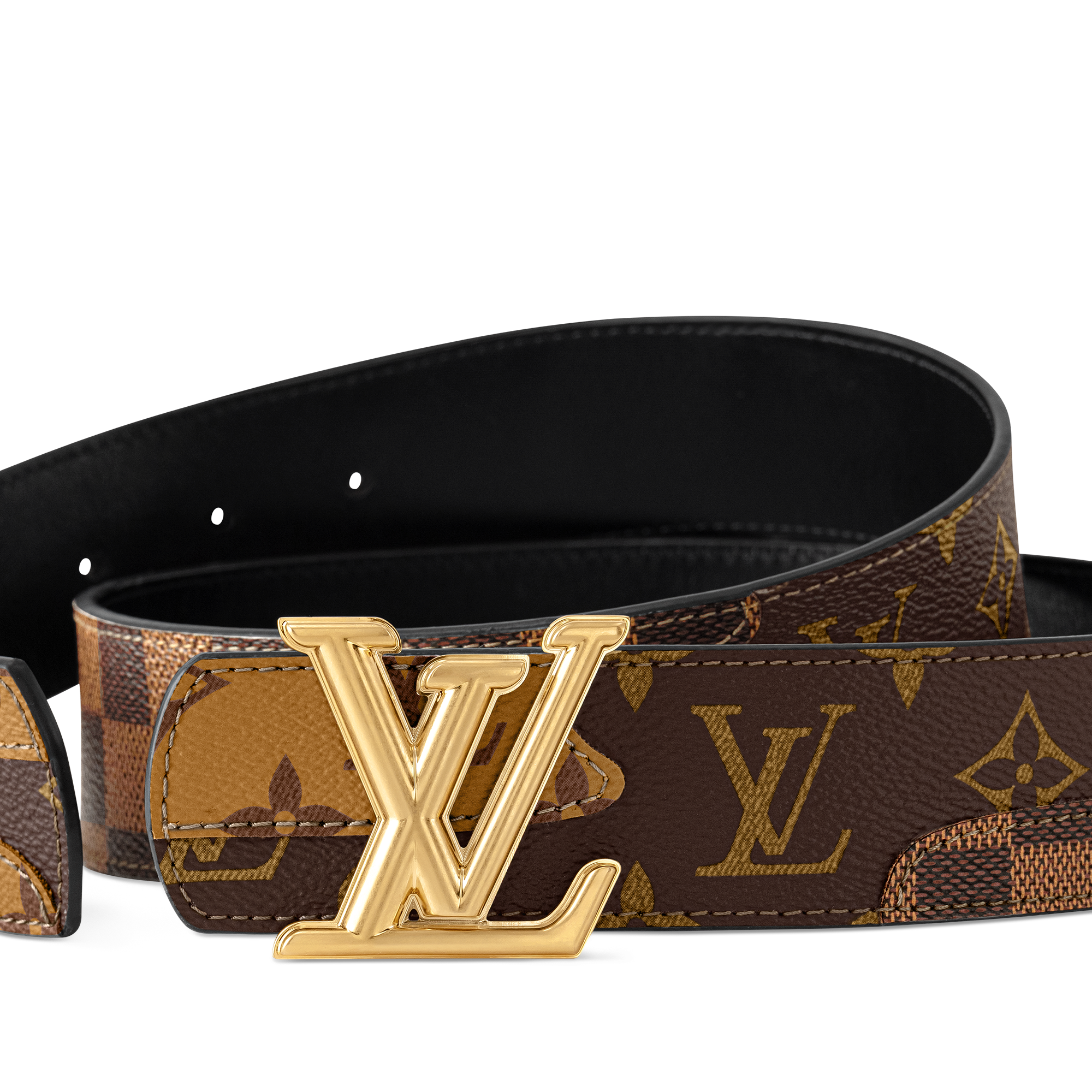 LV Dimension Monogram Landscape 40mm Reversible Belt  in Pria