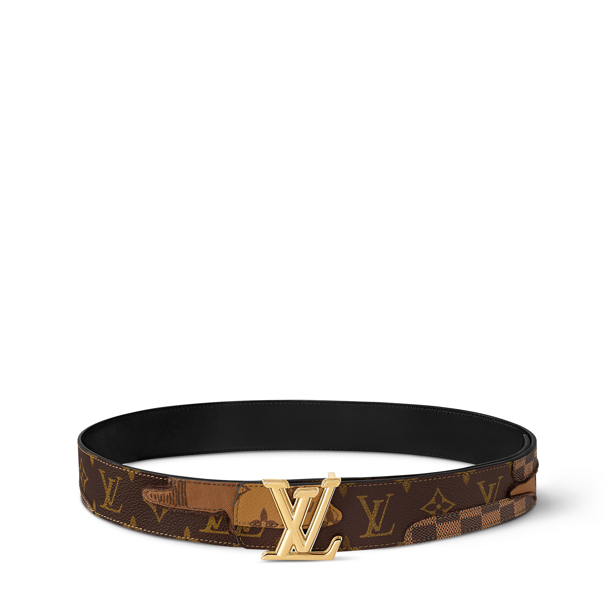 LV Dimension Monogram Landscape 40mm Reversible Belt  in Pria