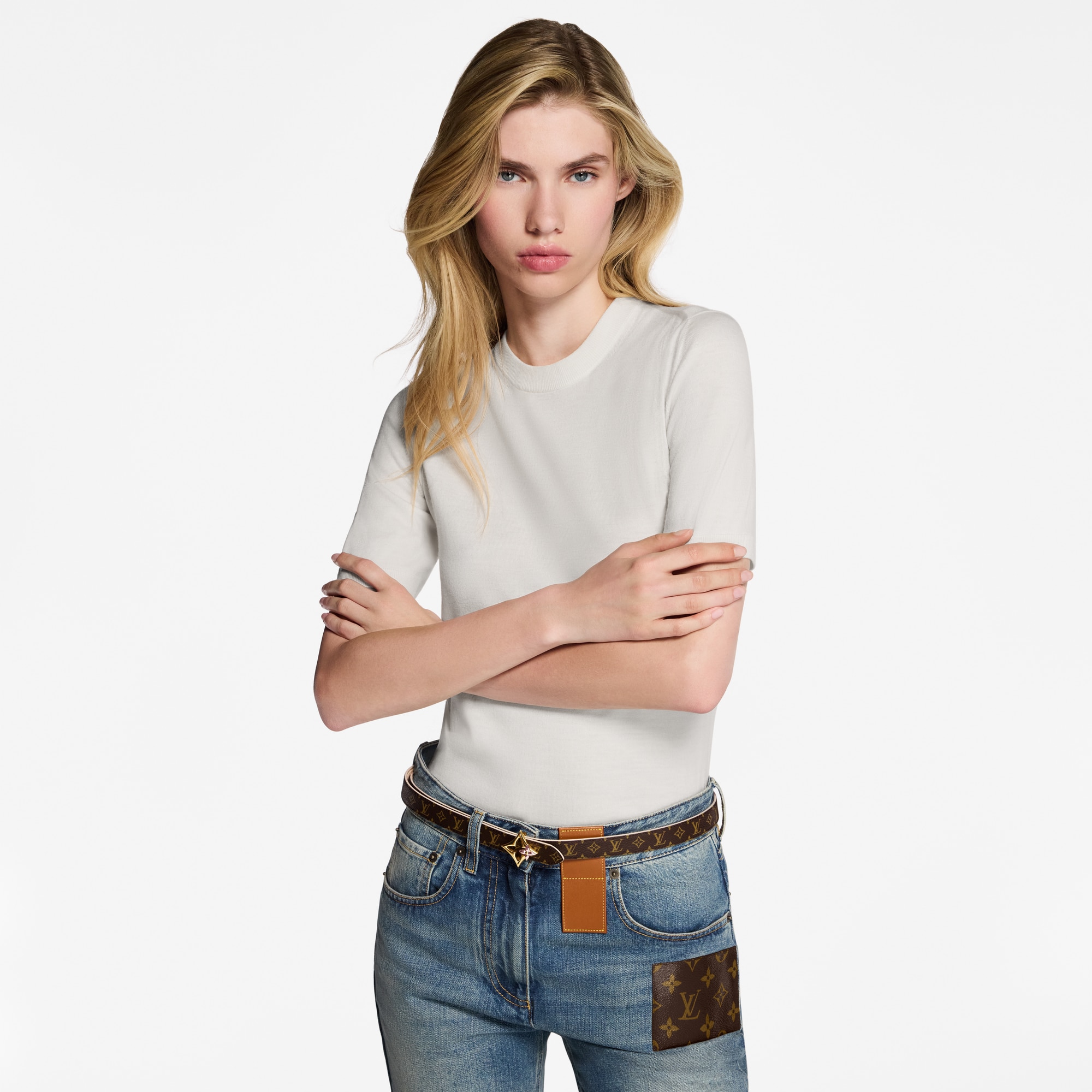 LV Flowergram 20mm Reversible Belt  in Wanita