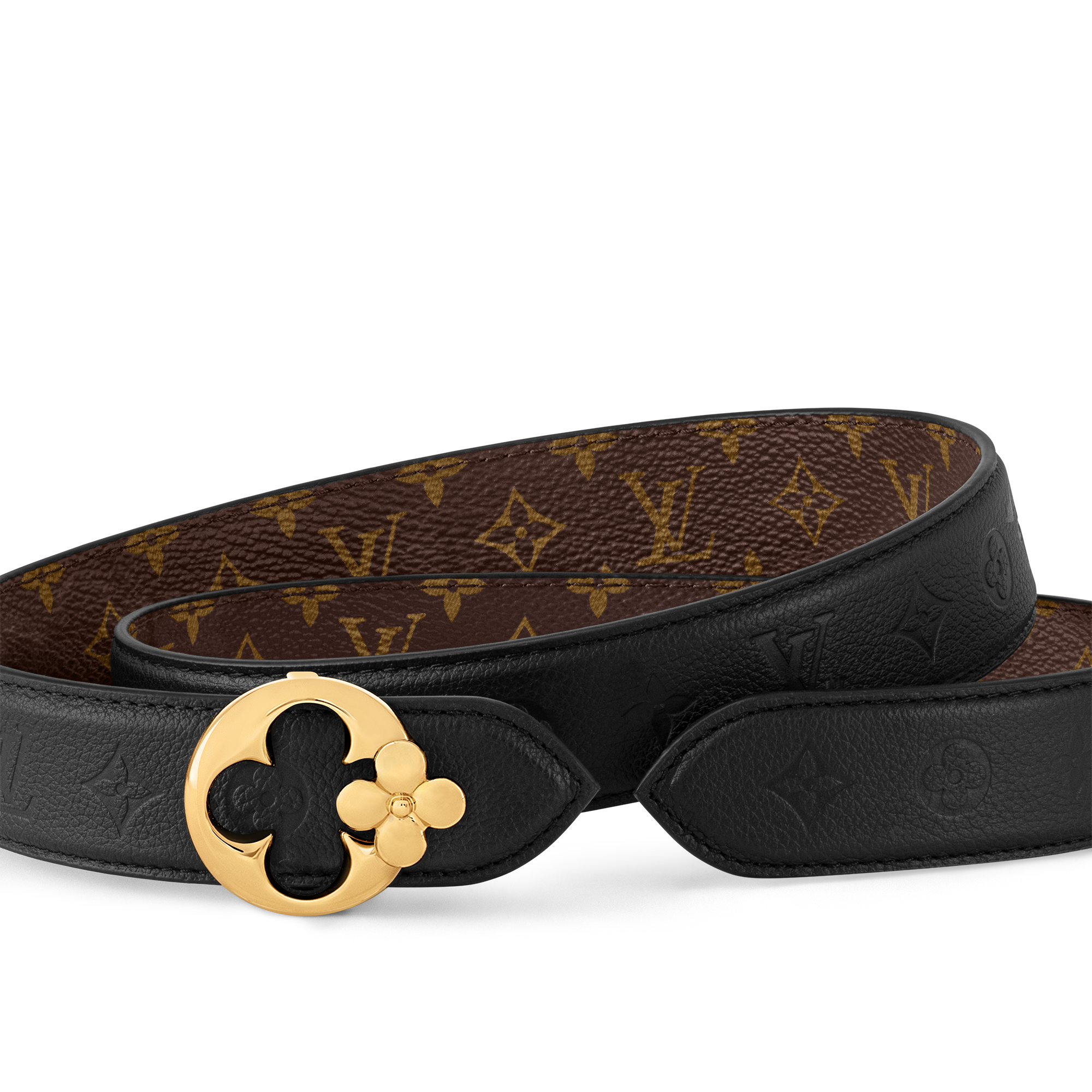 LV Flowergram Round 30mm Reversible Belt Monogram in Wanita