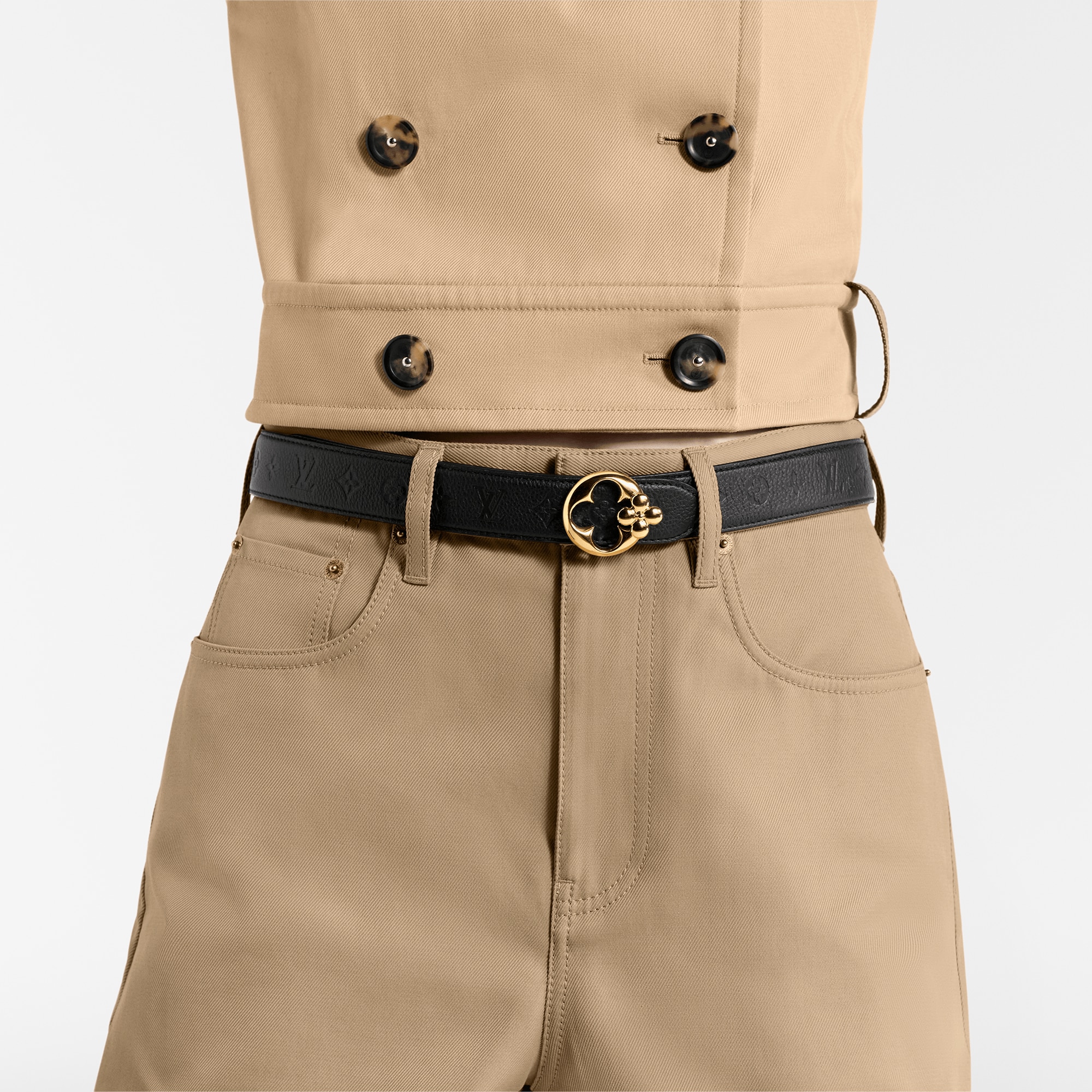 LV Flowergram Round 30mm Reversible Belt Monogram in Wanita