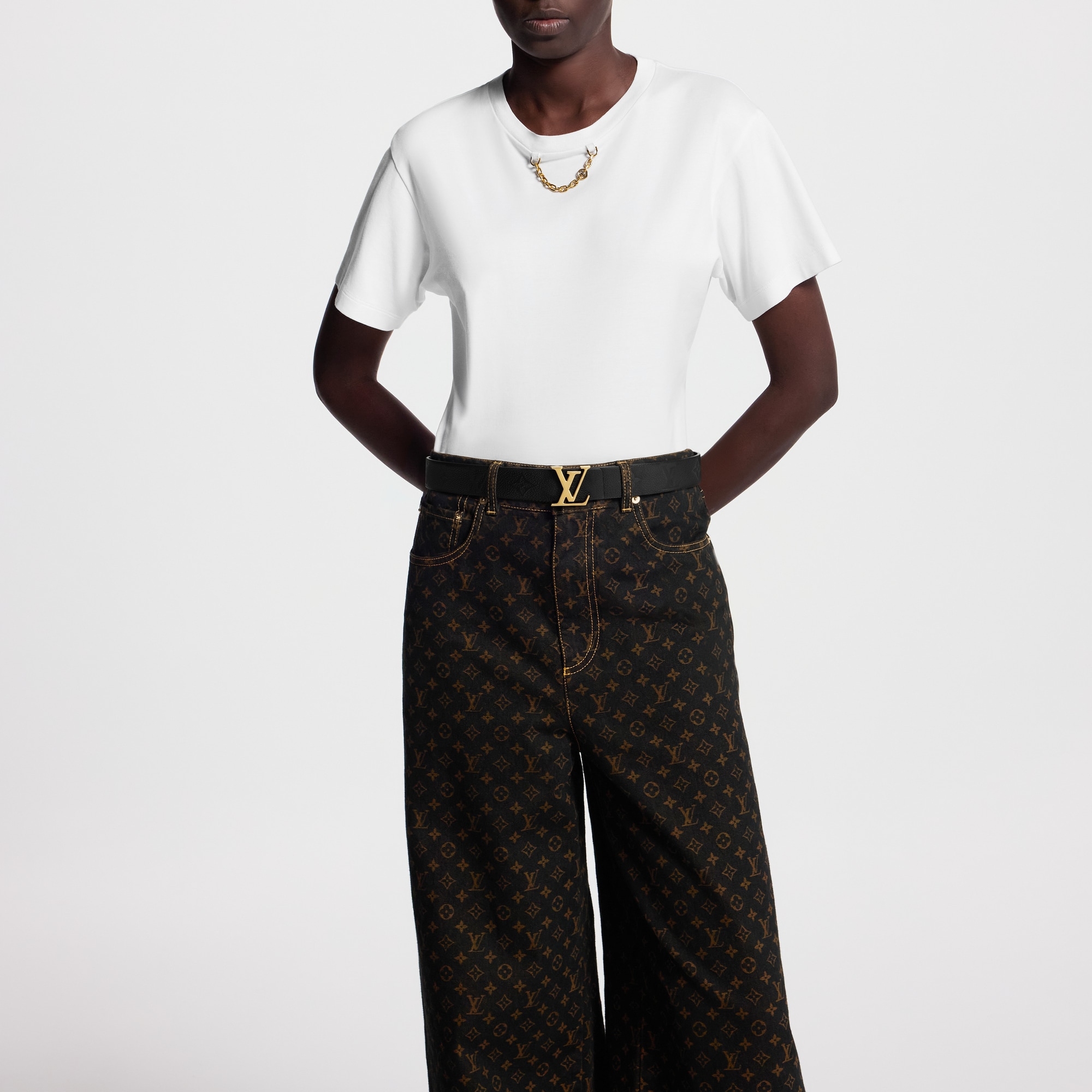 LV Iconic 30mm Reversible Belt Monogram Empreinte in Wanita