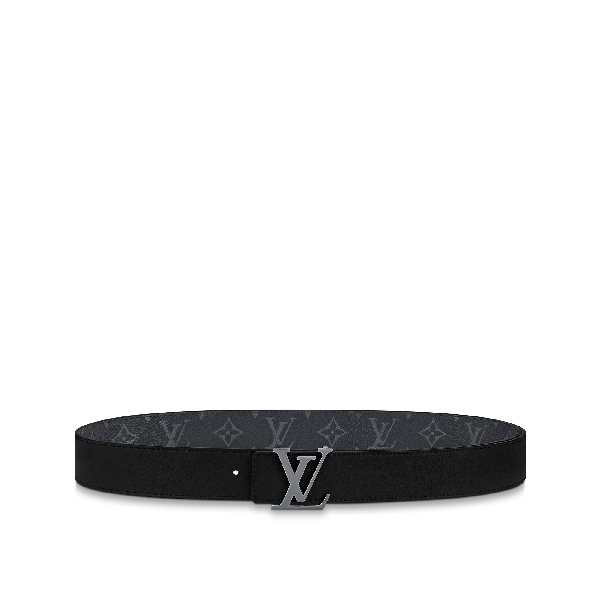 LV Initiales 35mm Reversible Belt Monogram Eclipse in Pria
