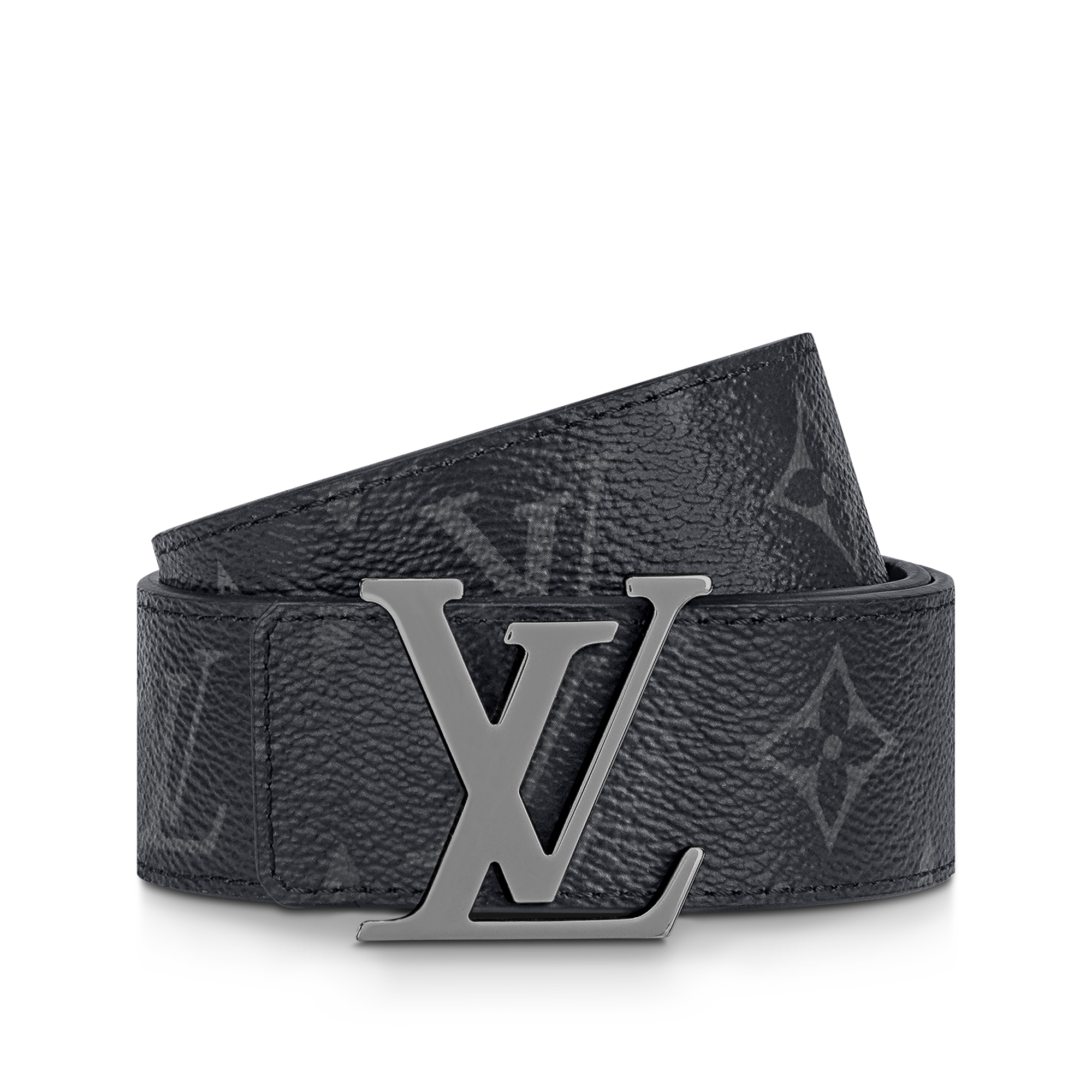 LV Initiales 35mm Reversible Belt Monogram Eclipse in Pria
