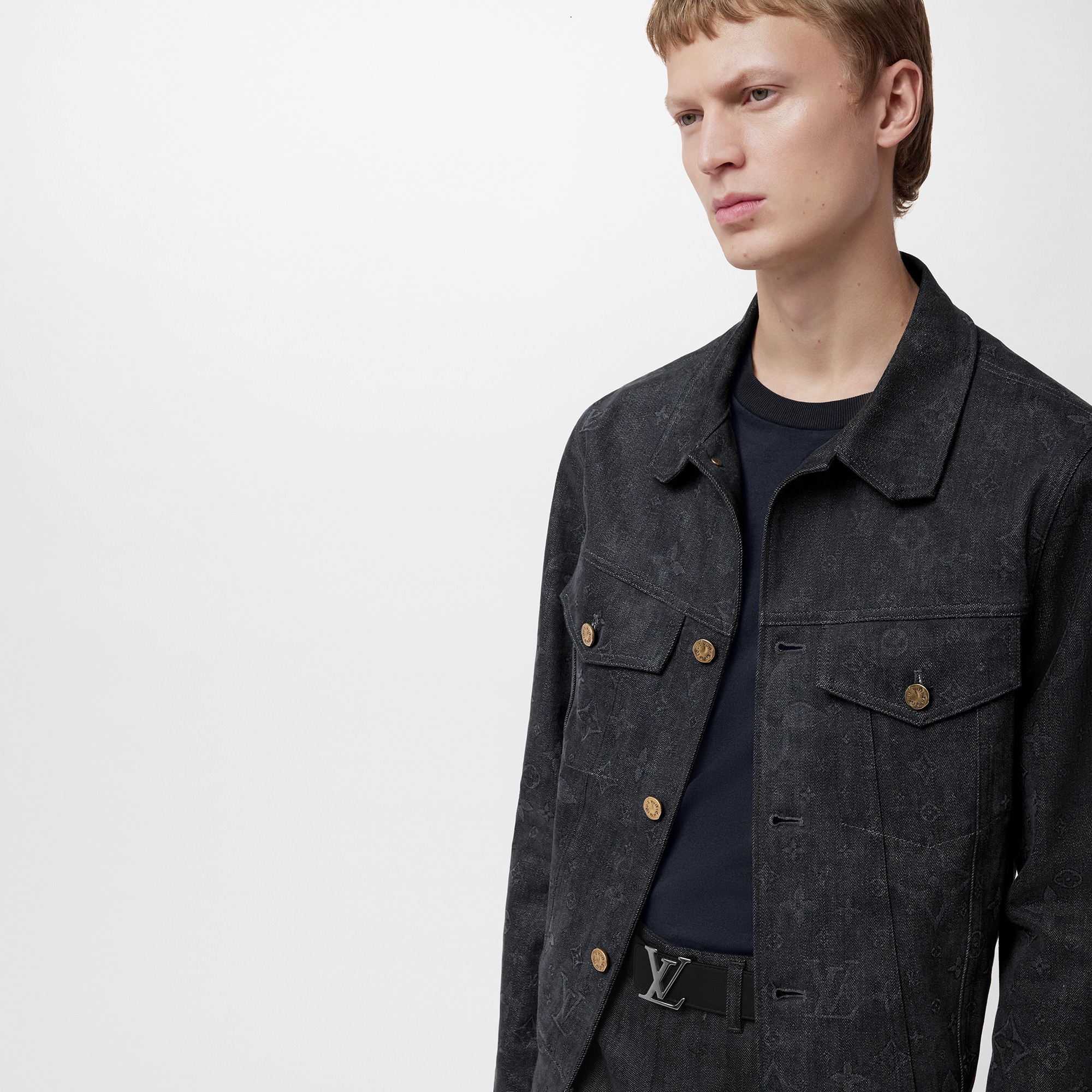 LV Initiales 35mm Reversible Belt Monogram Eclipse in Pria