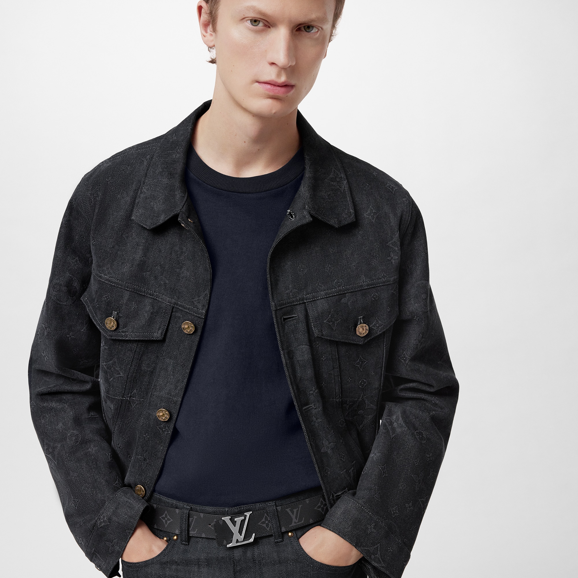 LV Initiales 35mm Reversible Belt Monogram Eclipse in Pria