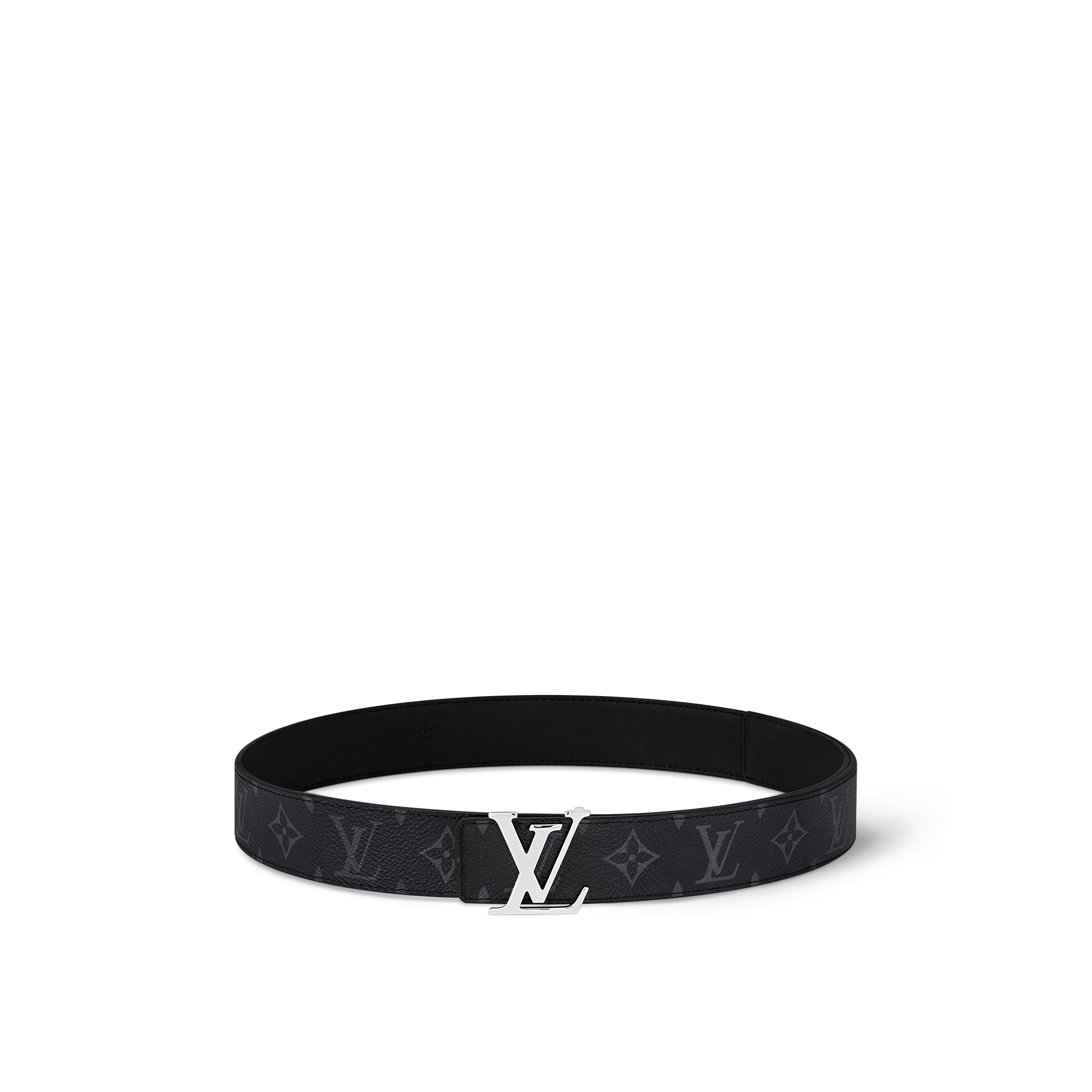 LV Initiales 35mm Reversible Belt Monogram Eclipse in Pria