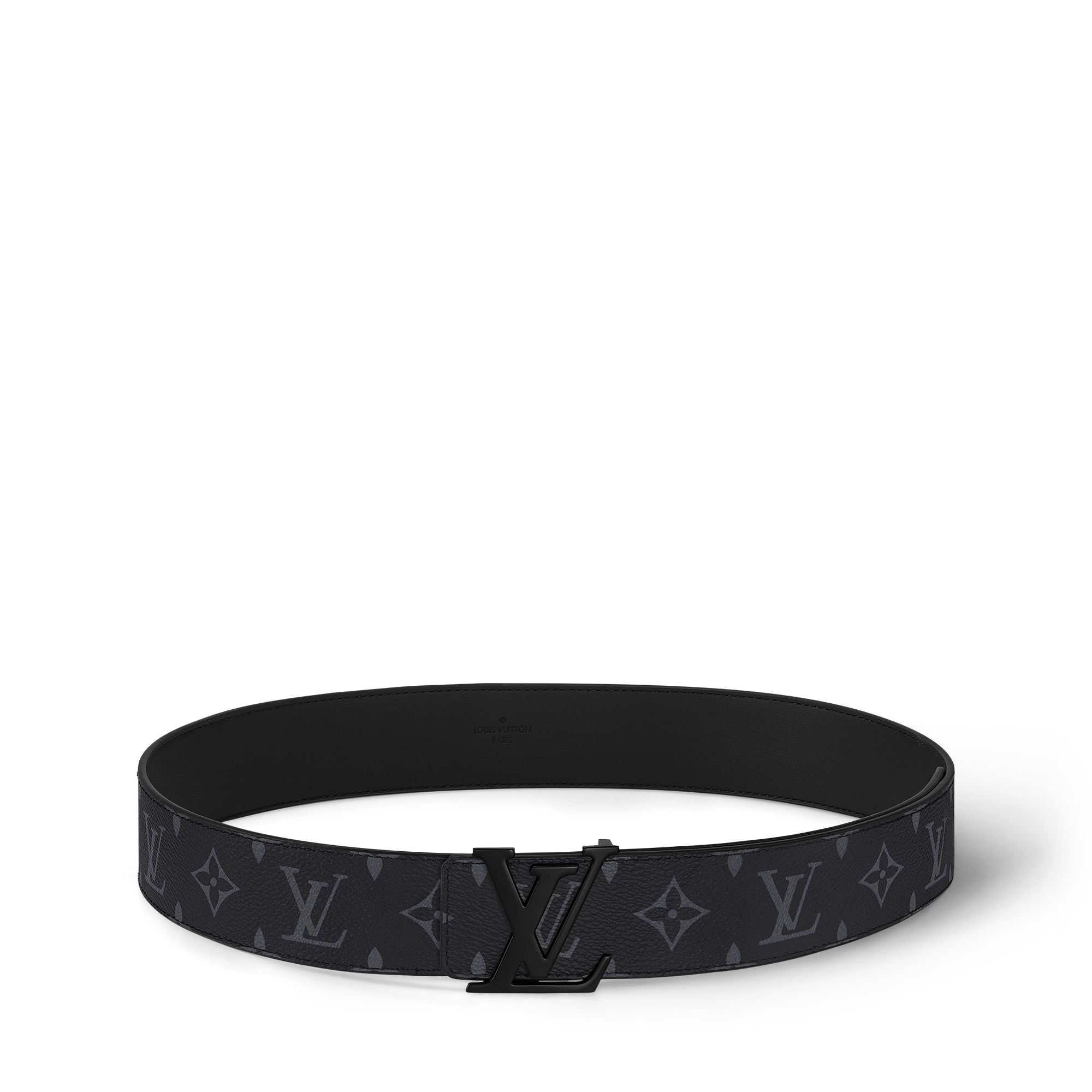 LV Initiales 40mm Matte Black Belt  in Pria